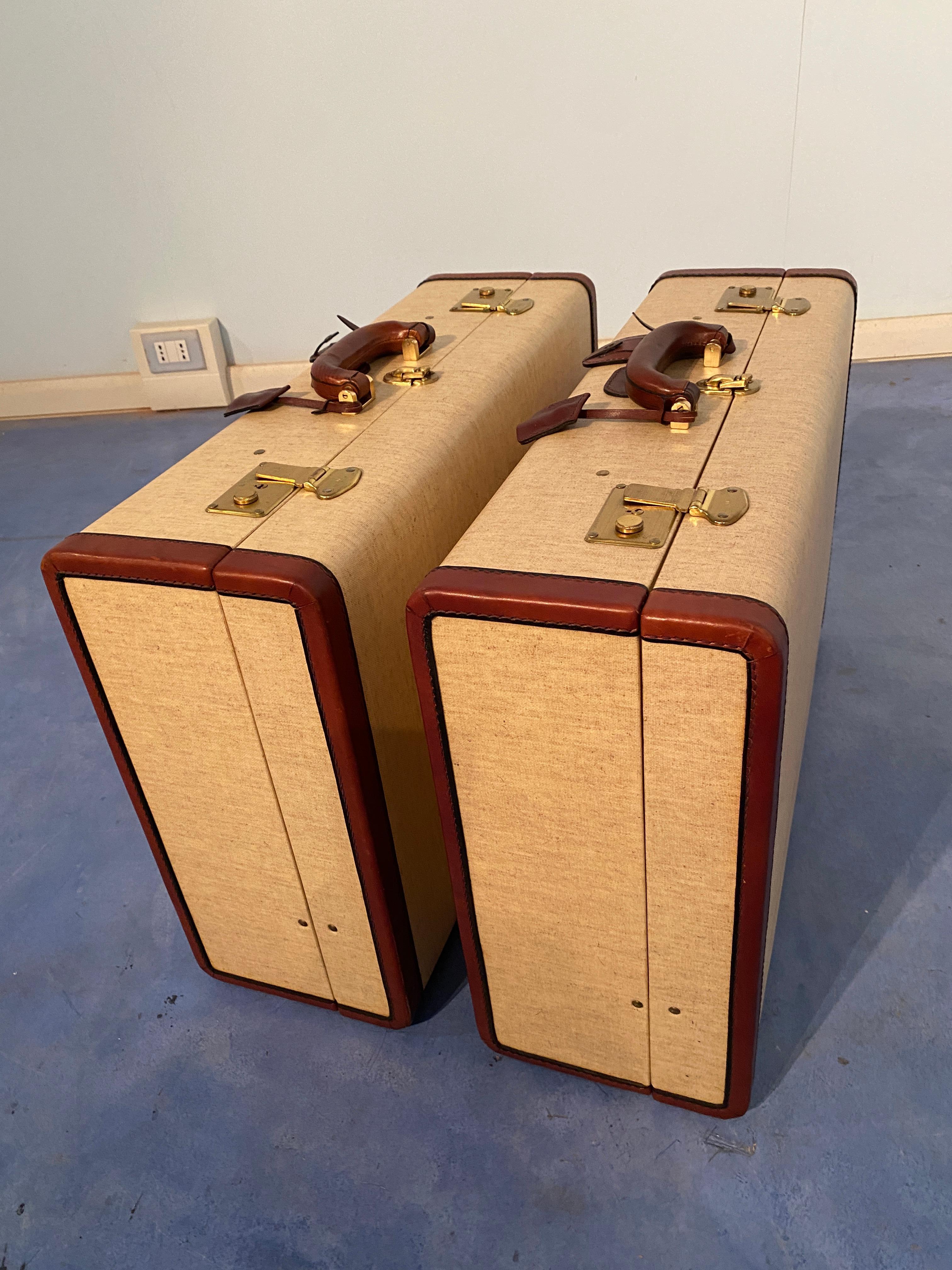 Italian Mid-Century Moder Luggages or Suitcases Mèlange Color, Set of Two, 1960 In Good Condition For Sale In Traversetolo, IT