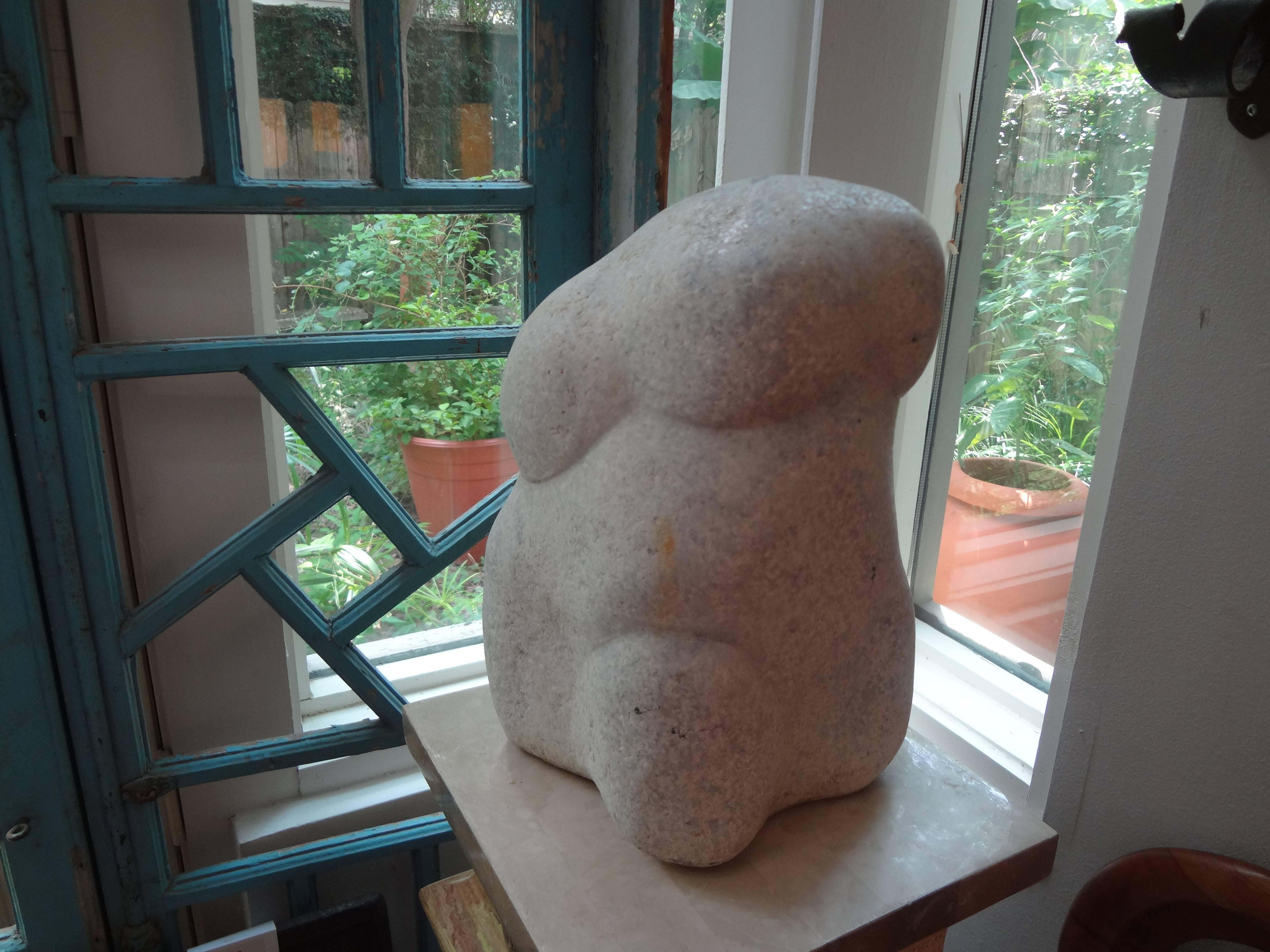 Italian Mid-Century Modern Abstract Marble Sculpture Inspired by Rene Brancusi In Good Condition In Houston, TX