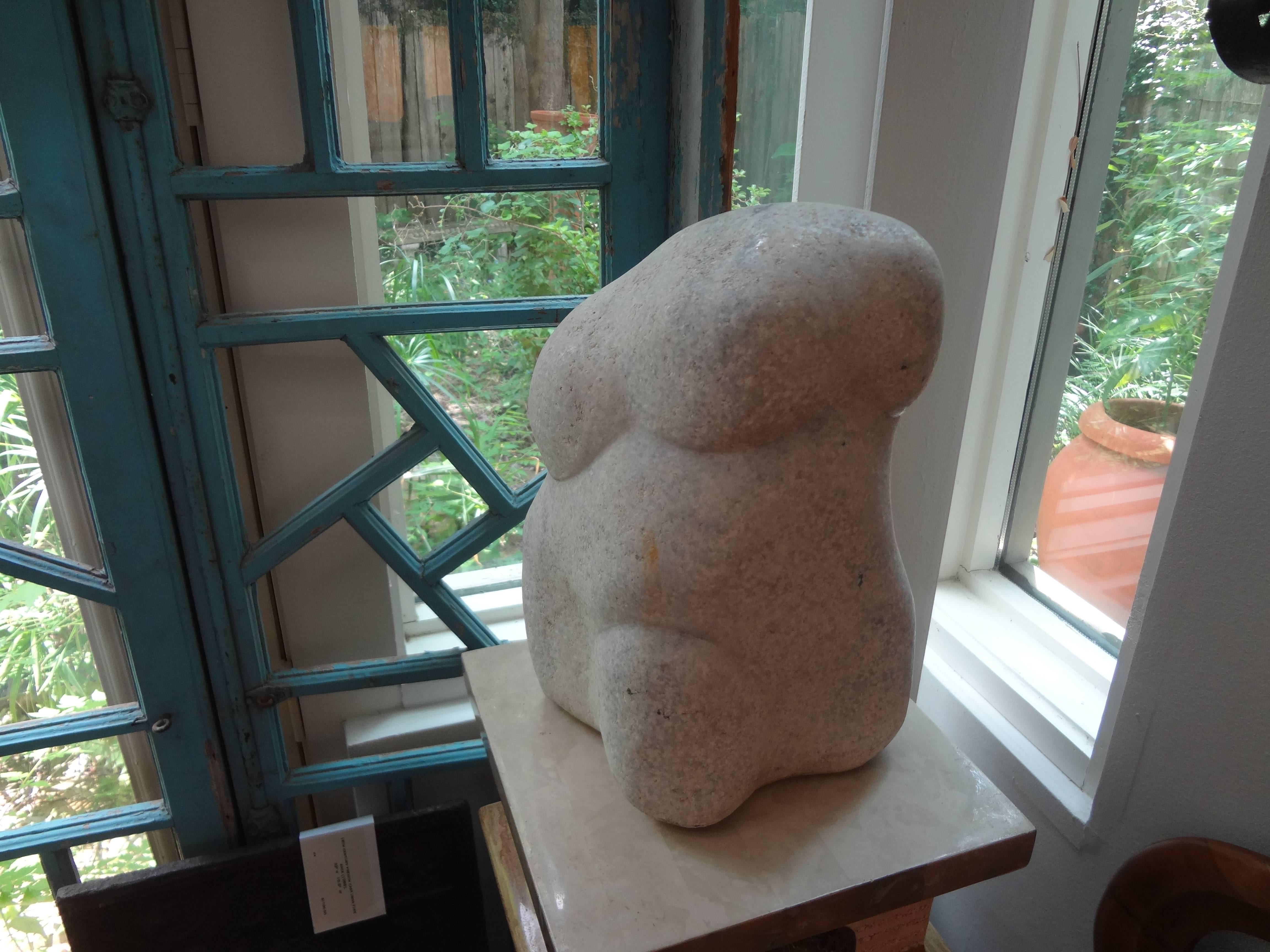 Italian Mid-Century Modern Abstract Marble Sculpture Inspired by Rene Brancusi 2