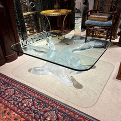 Italian Mid-Century Modern Acrylic and Glass Coffee Table by Alberto Rocchi