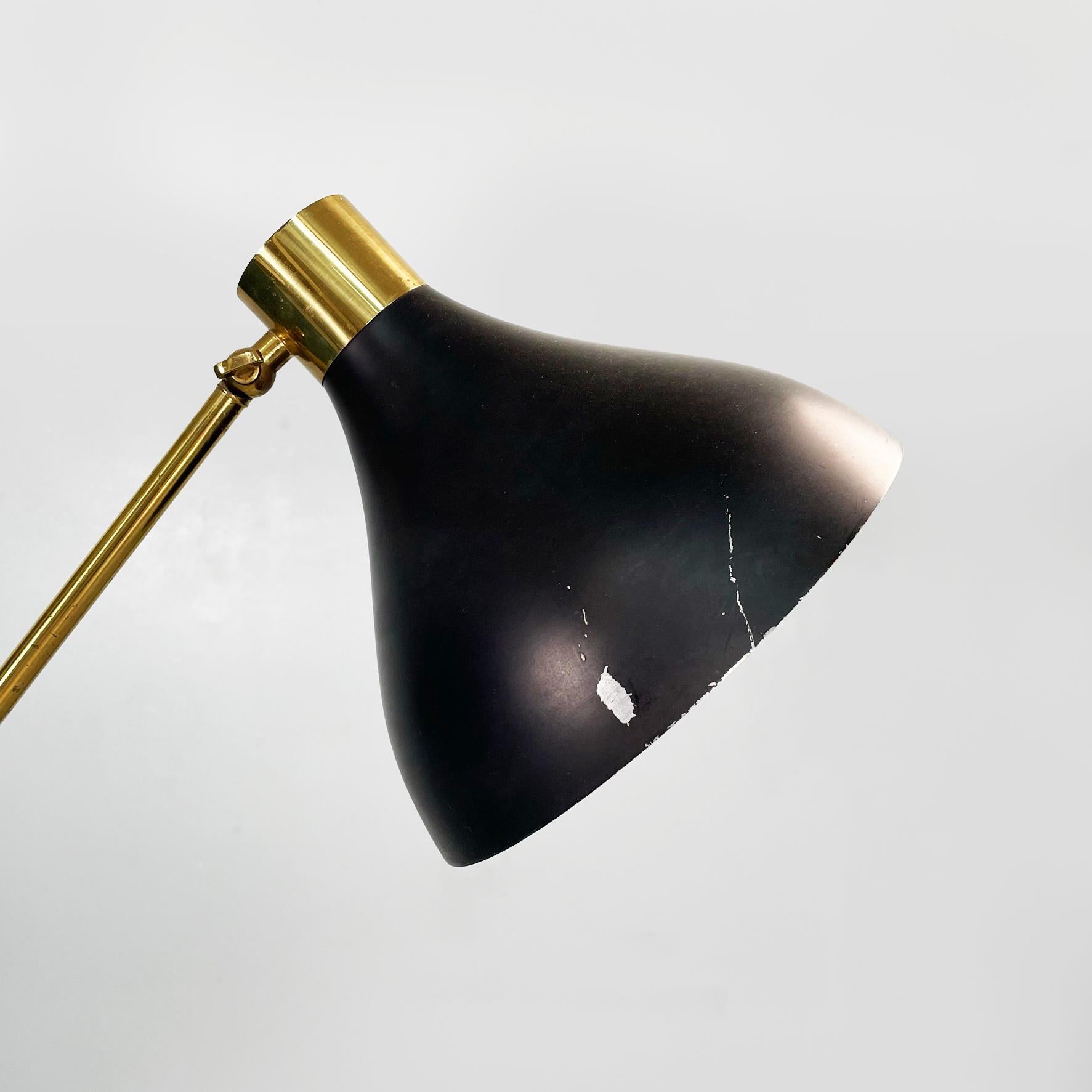 Italian Mid-Century Modern Adjustable Brass Metal Floor Lamp by Stilux, 1950s For Sale 1