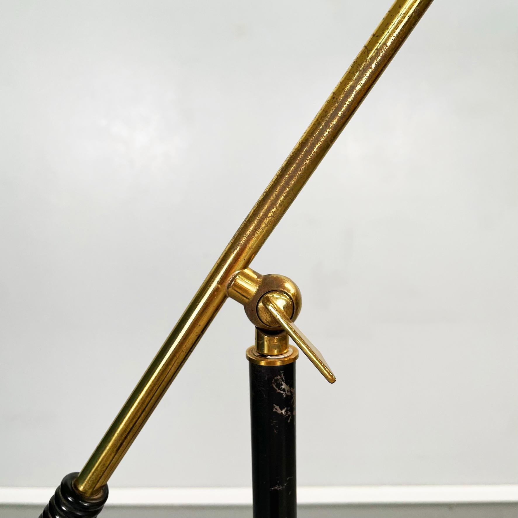 Italian Mid-Century Modern Adjustable Brass Metal Floor Lamp by Stilux, 1950s For Sale 4