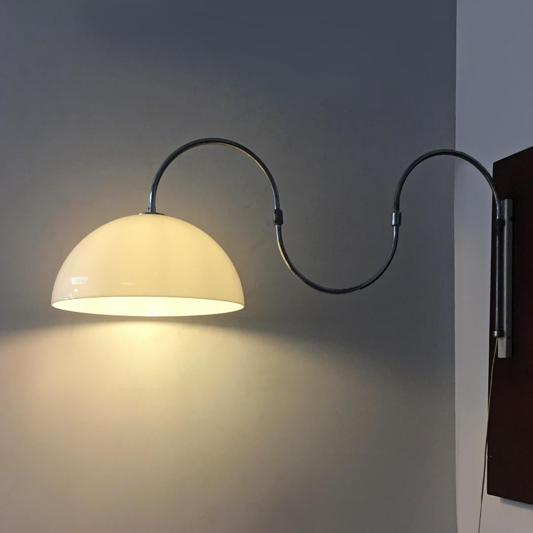 Italian Mid-Century Modern Adjustable Chromed Steel Wall Lamp, 1970s 3