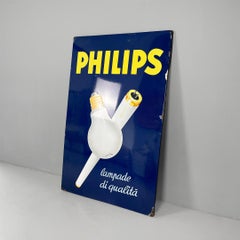 Italian mid-century modern advertising sign Philips in metal, 1950s