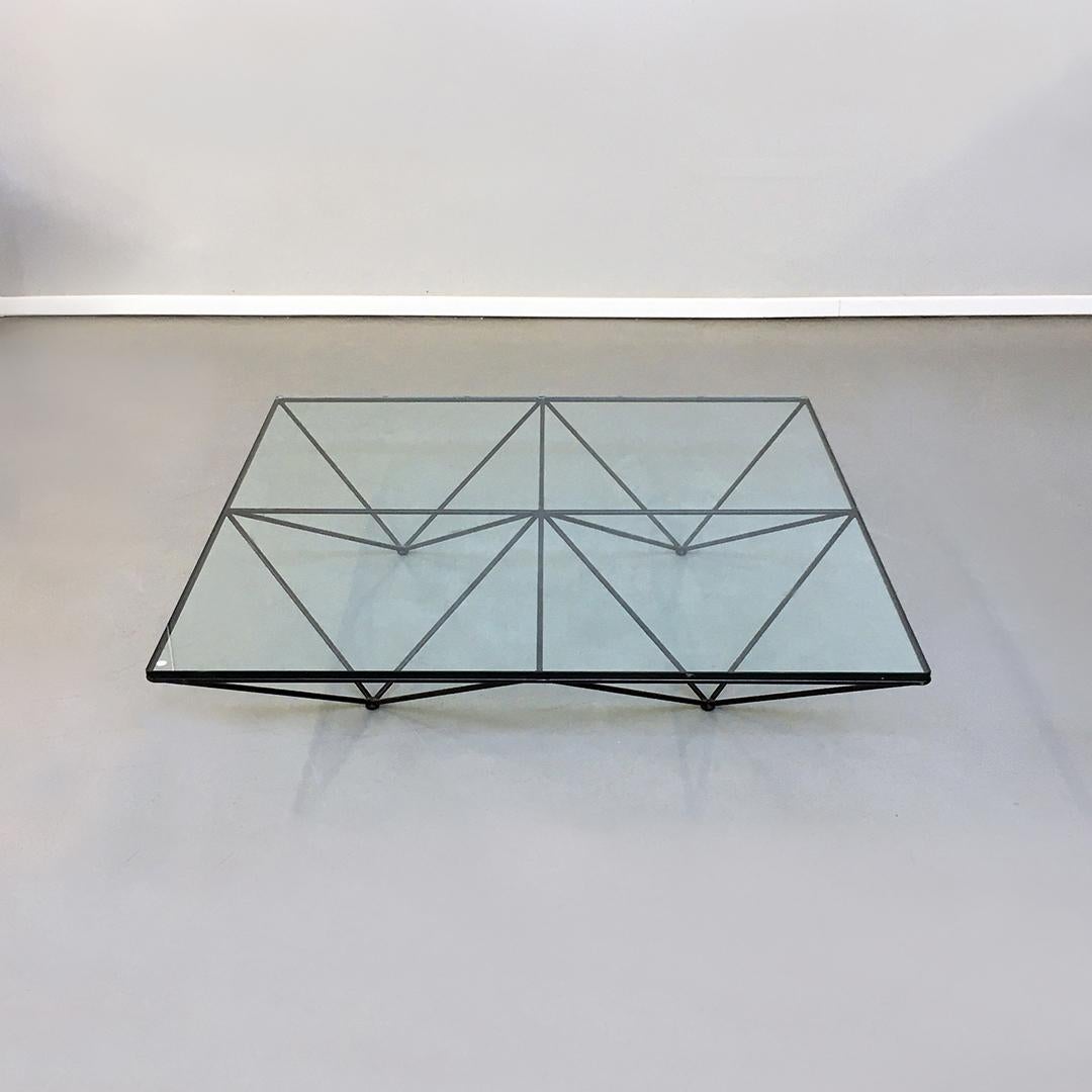 Italian Mid-Century Modern Alanda coffee table by Paolo Piva for B&B, 1980s
Alanda coffee table with black metal structure and sea green glass top.
Drawing by Paolo Piva for B&B.
The elegance and the minimalism of this table are the first ragion to