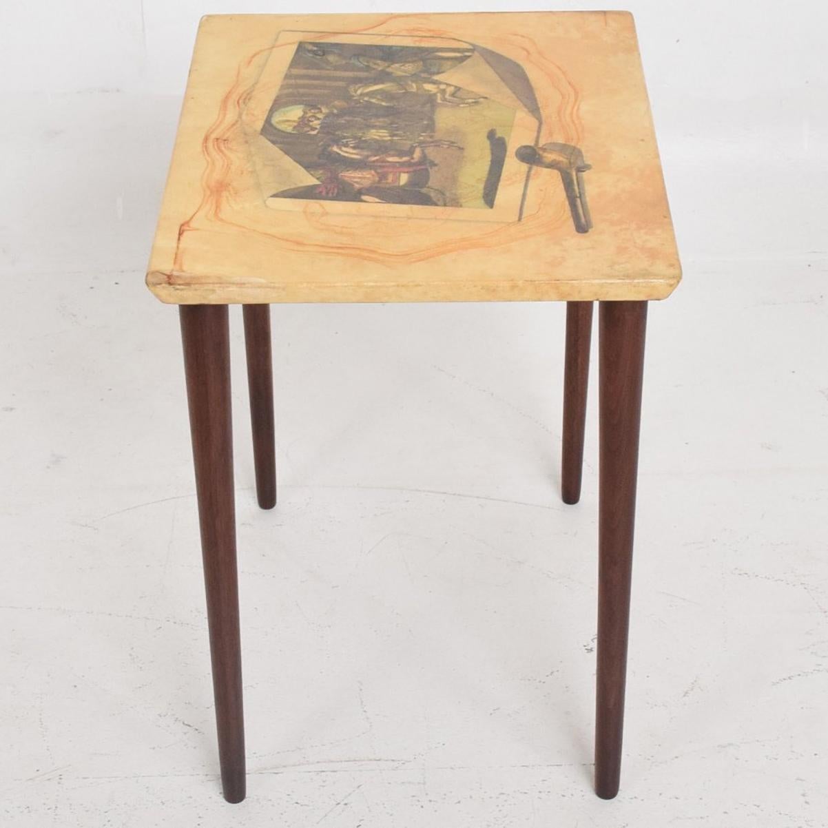 Italian Mid-Century Modern Aldo Tura Side Table, Goatskin  1