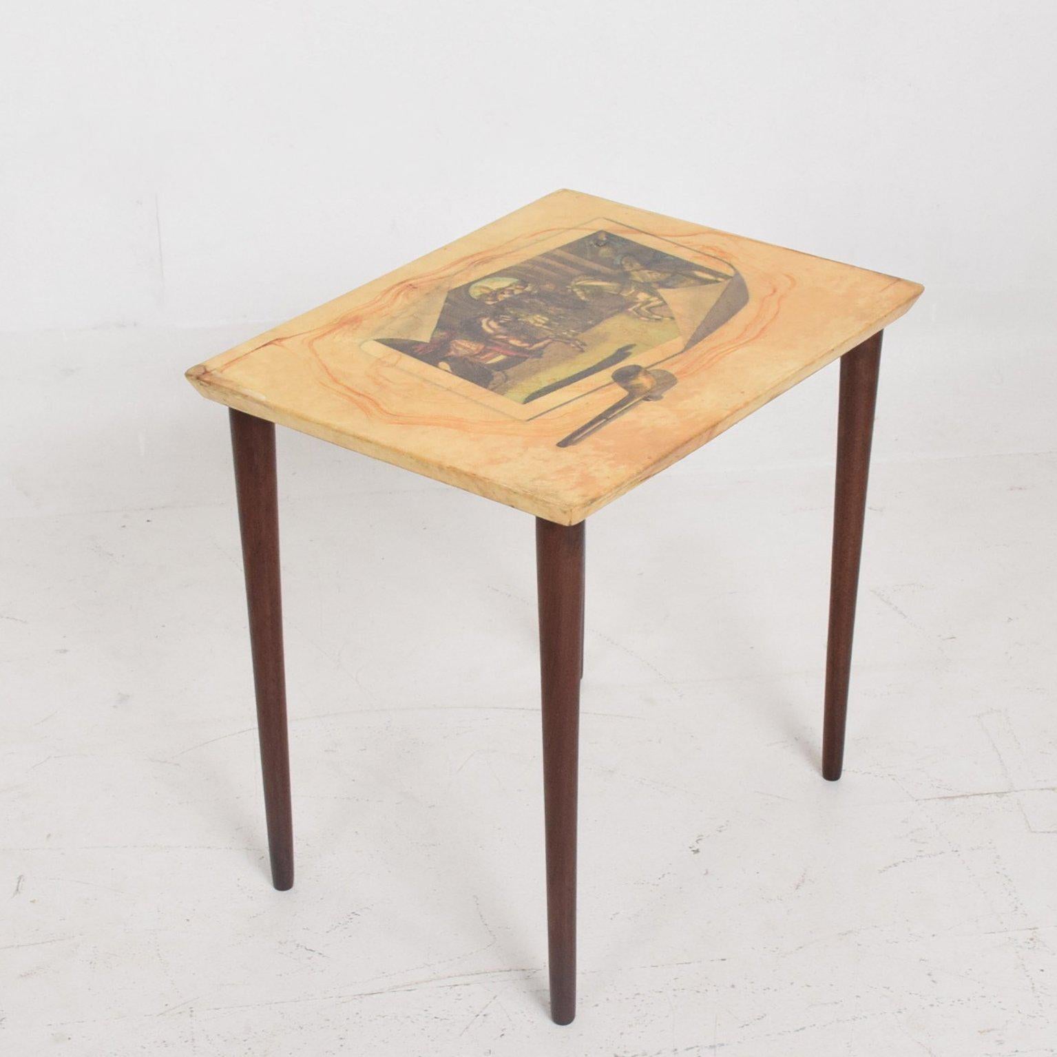 Italian Mid-Century Modern Aldo Tura Side Table, Goatskin  2