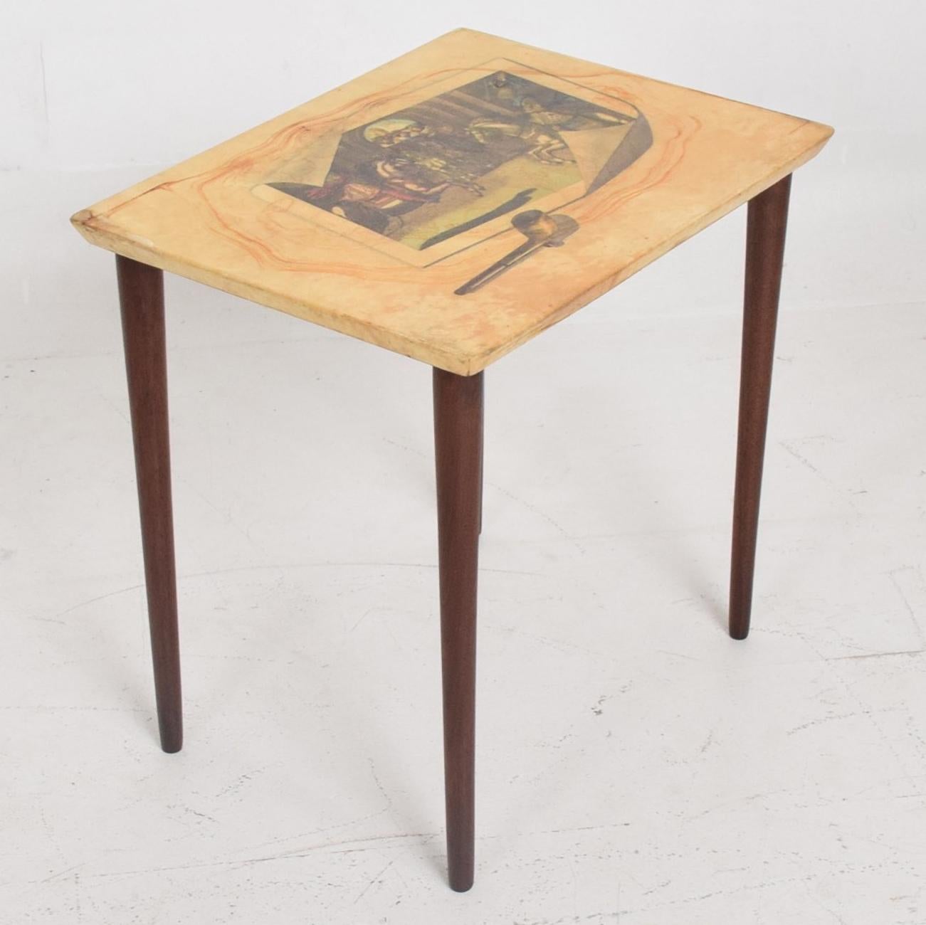 Italian Mid-Century Modern Aldo Tura Side Table, Goatskin  3