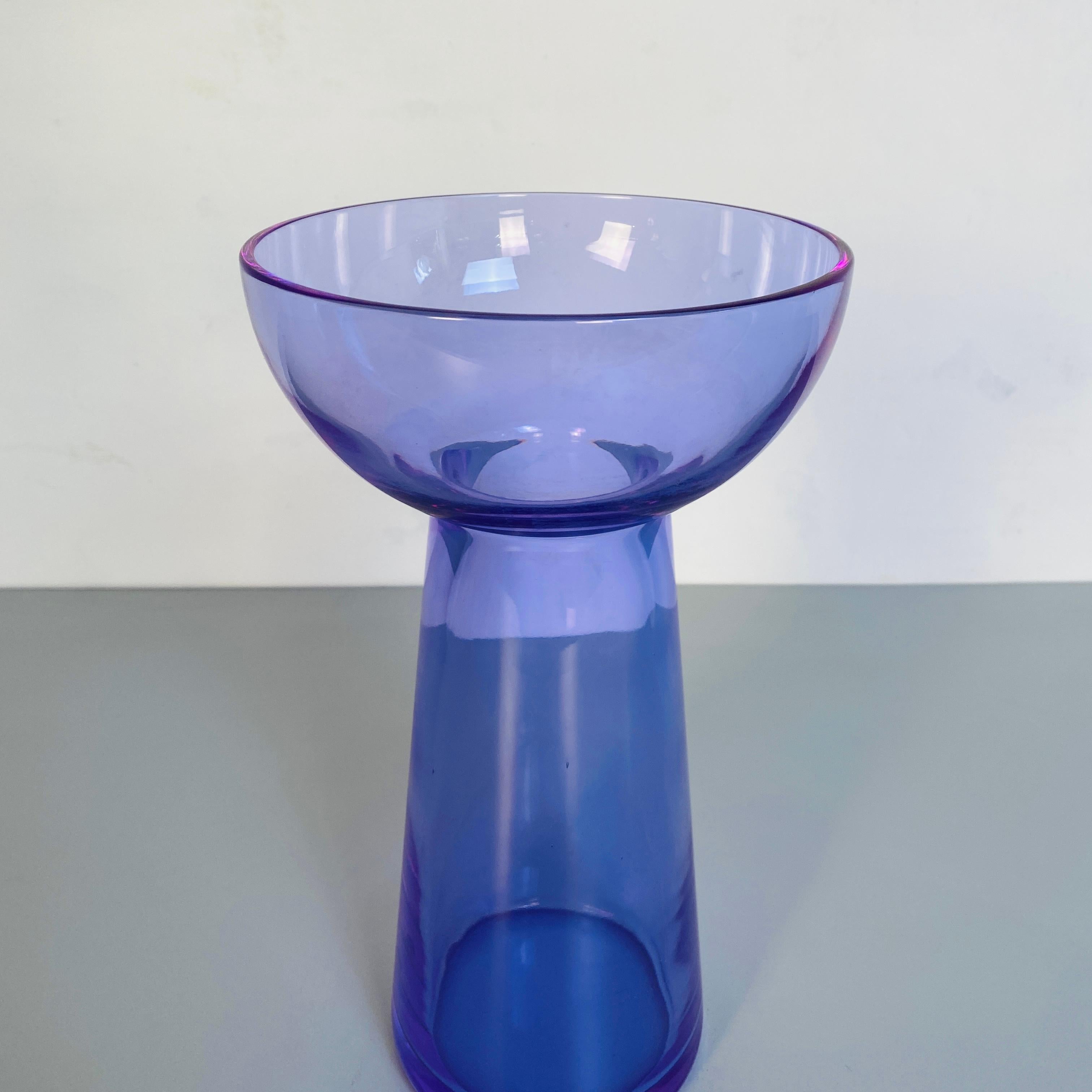 Glass Italian Mid-Century Modern Alexandrite Vase Attributed to Sergio Asti, 1970s For Sale