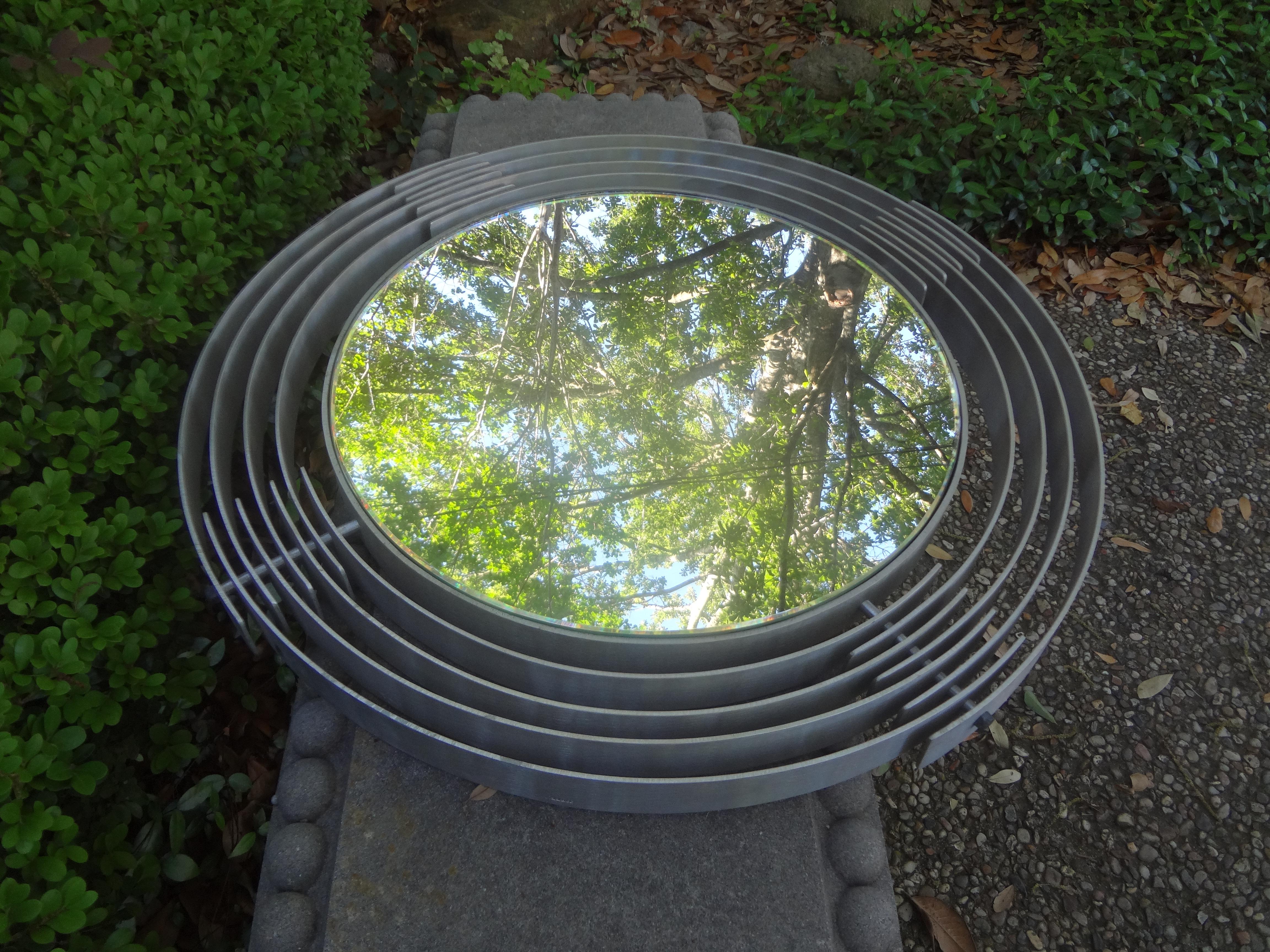 Italian Modern Aluminum Mirror by Paolo Rizzato yep 2