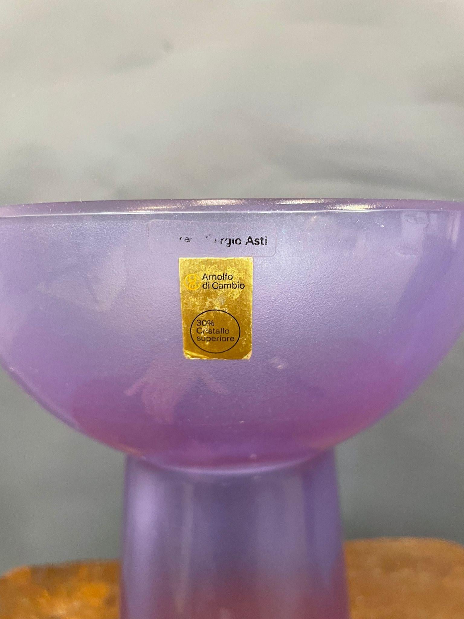 Vaso di ametista di Sergio Asti, anni '70, Italia, metà del secolo scorso In condizioni buone in vendita a London, GB