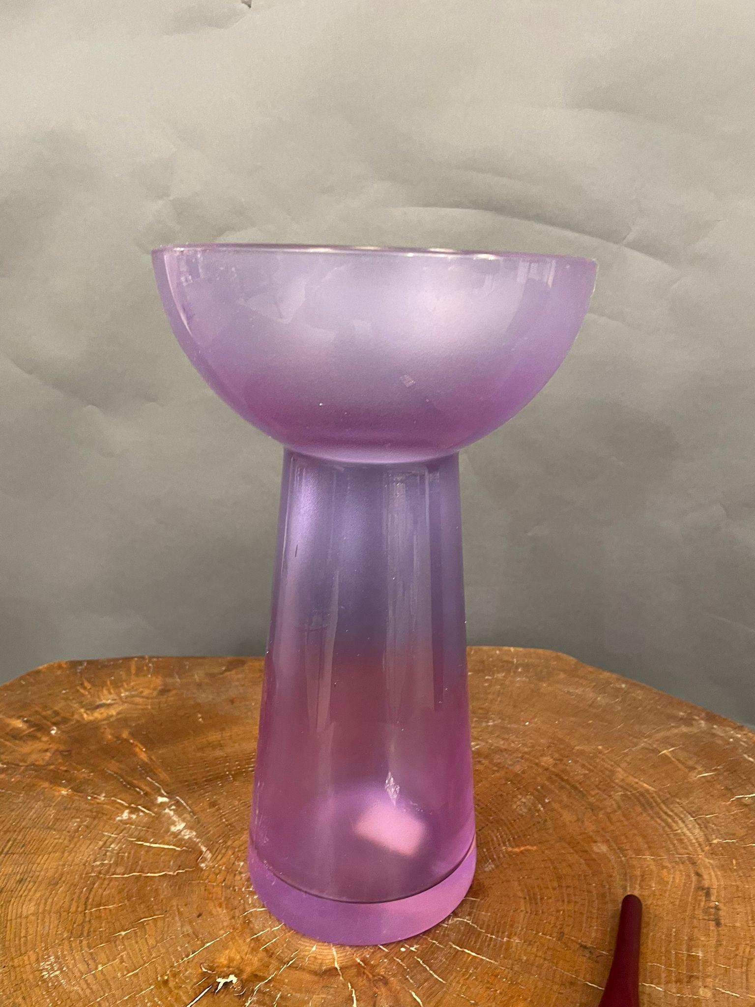 Italian Mid-Century Modern Amethyst Vase by Sergio Asti, 1970s For Sale 3