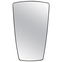 Italian Mid-Century Modern Amorphic Tapered Atomic Black Resin Mirror