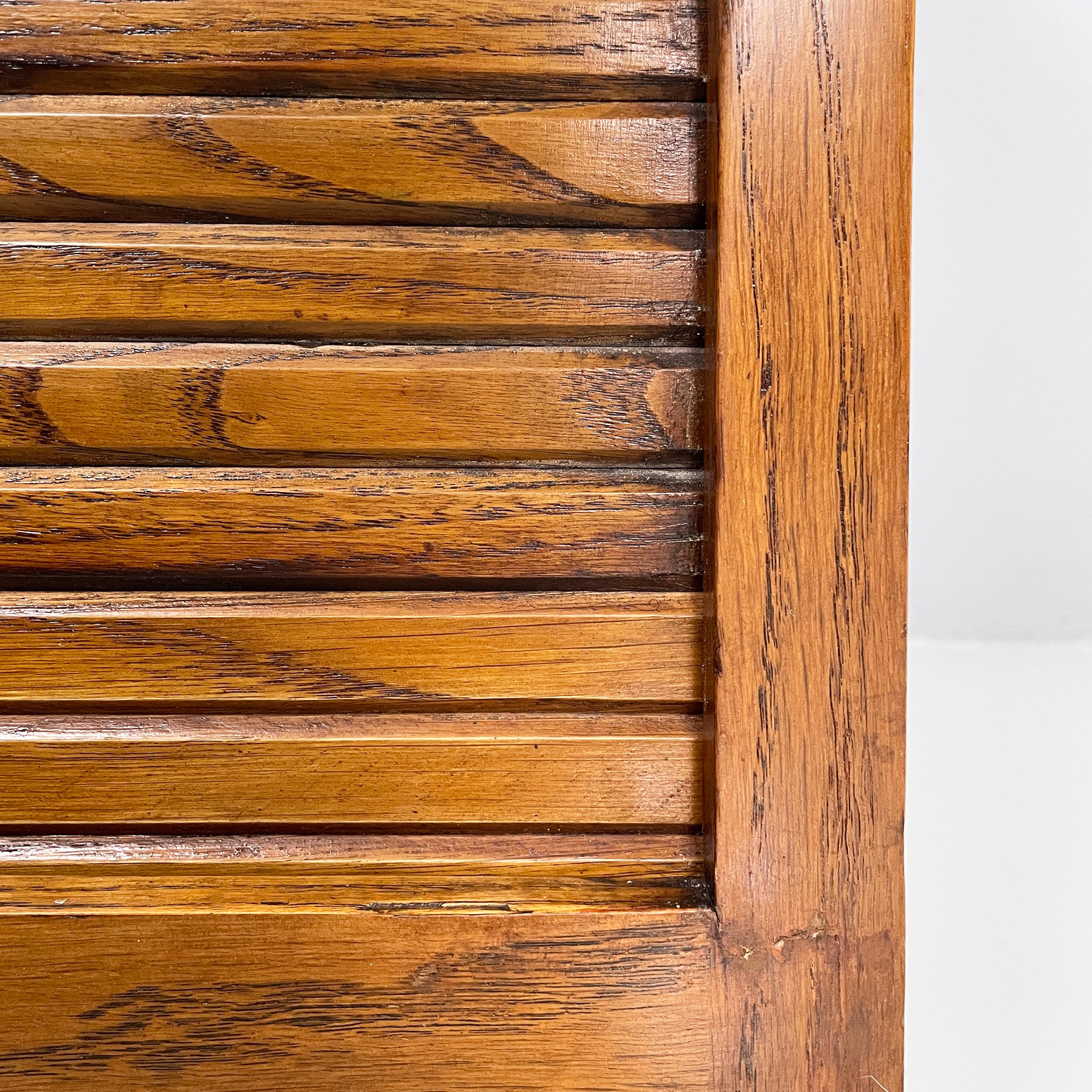 Italian mid-century modern archive cabinet with shutter opening in wood, 1940s For Sale 6