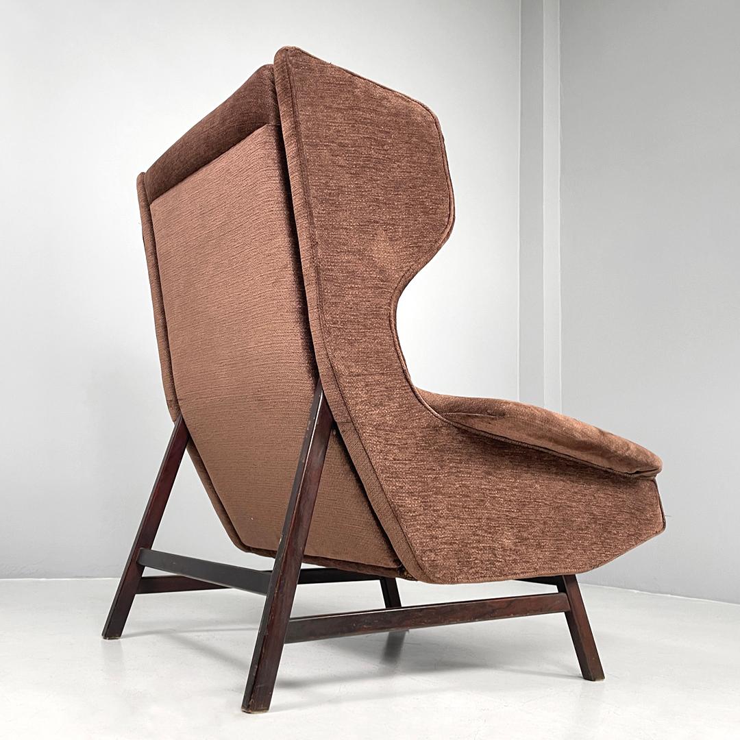 Fabric Italian mid-century modern armchair 877 by Gianfranco Frattini for Cassina, 1959 For Sale
