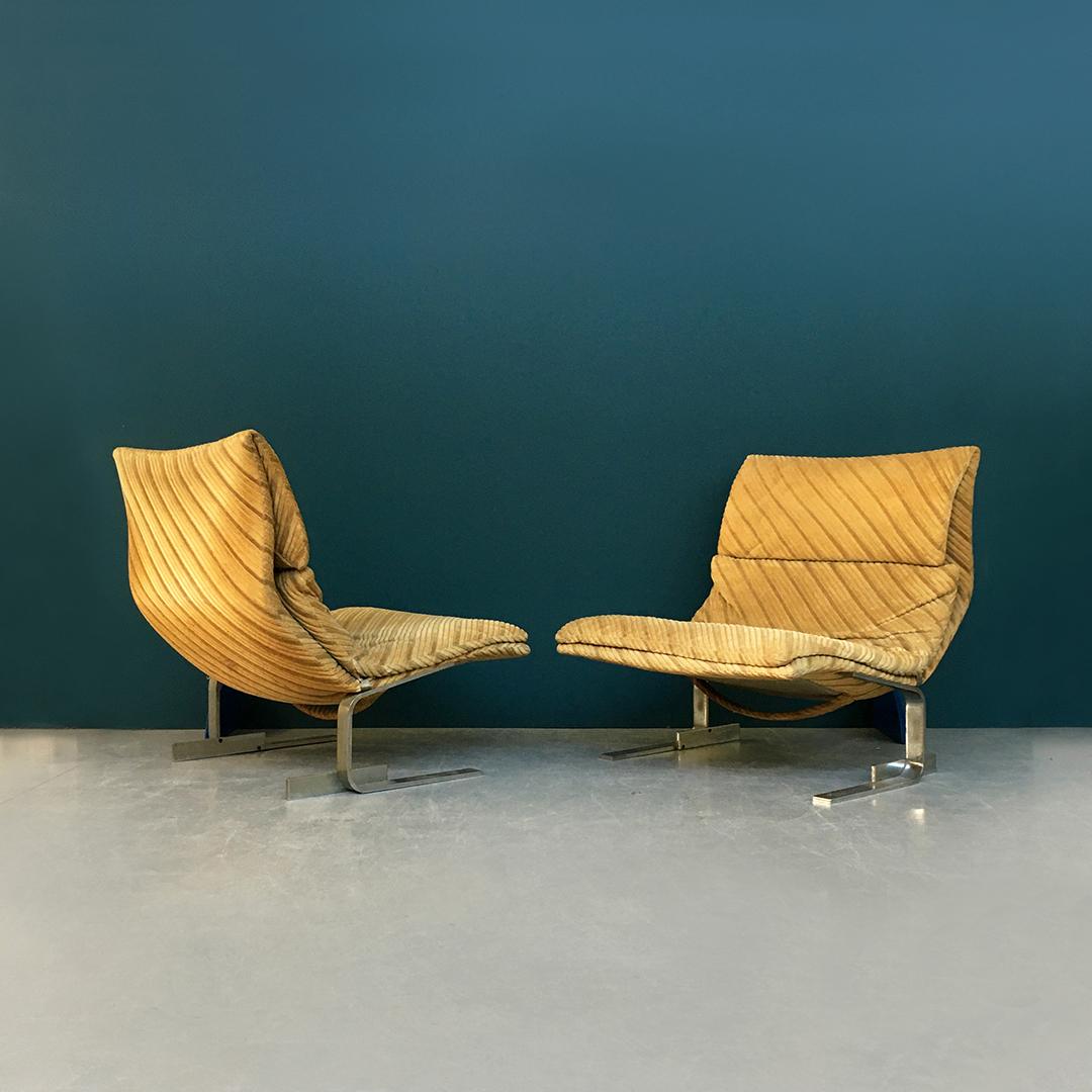 Italian Mid-Century Modern Armchair by Giovanni Offredi for Saporiti, 1970s 1