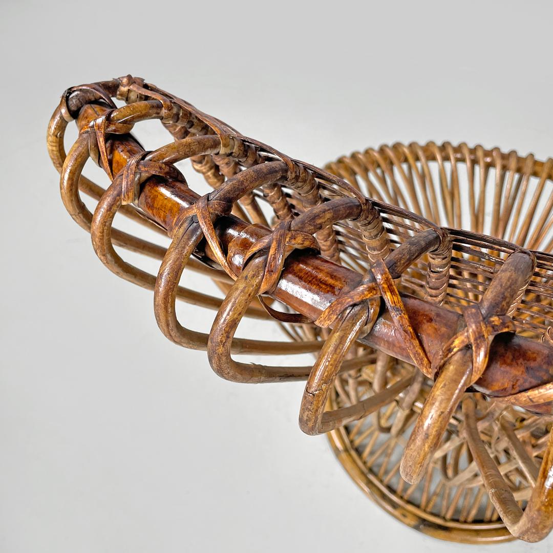 Italian mid-century modern armchair rattan Margherita Albini for Bonacina, 1951 4