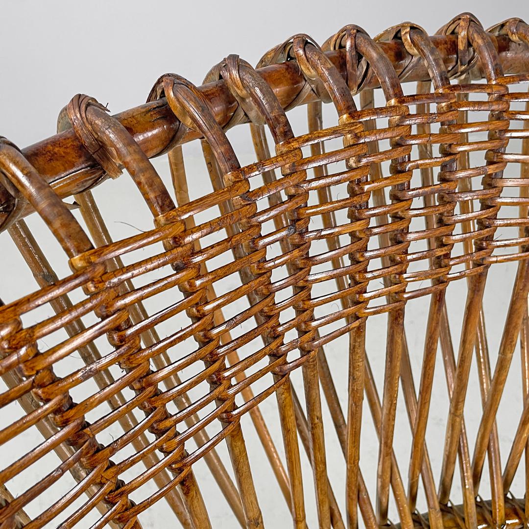 Italian mid-century modern armchair rattan Margherita Albini for Bonacina, 1951 5