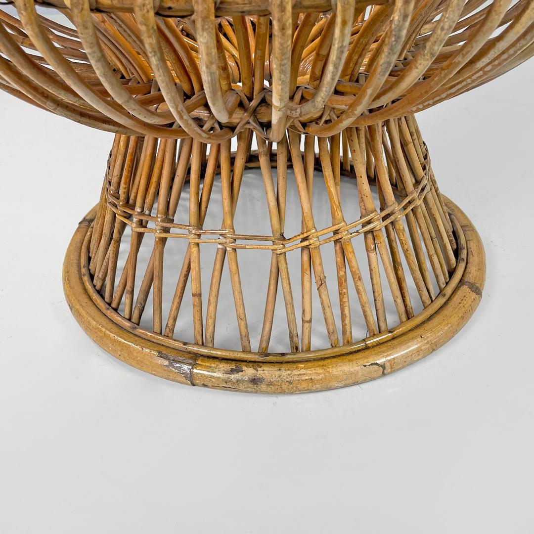 Italian mid-century modern armchair rattan Margherita Albini for Bonacina, 1951 11