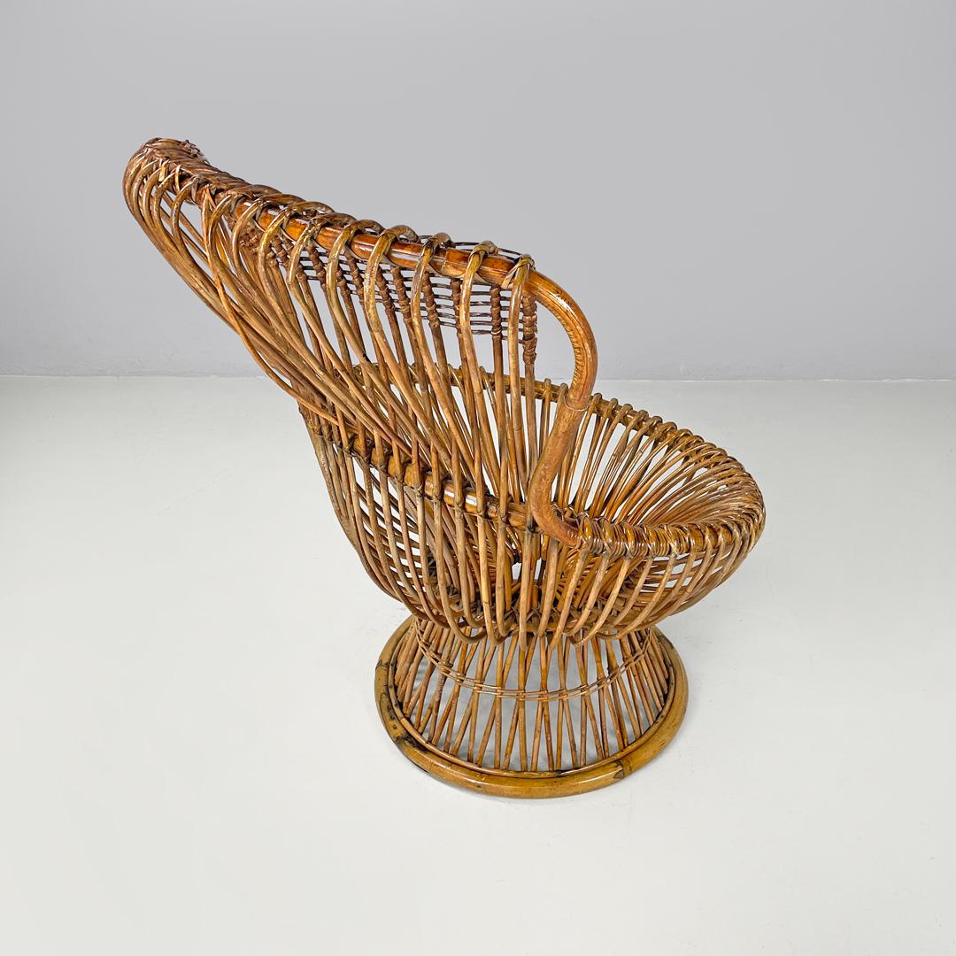 Mid-Century Modern Italian mid-century modern armchair rattan Margherita Albini for Bonacina, 1951