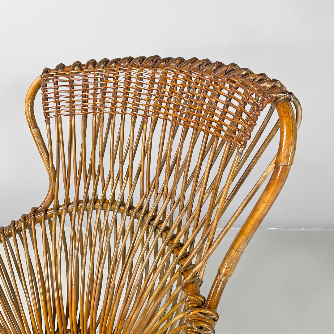 Italian mid-century modern armchair rattan Margherita Albini for Bonacina, 1951 2
