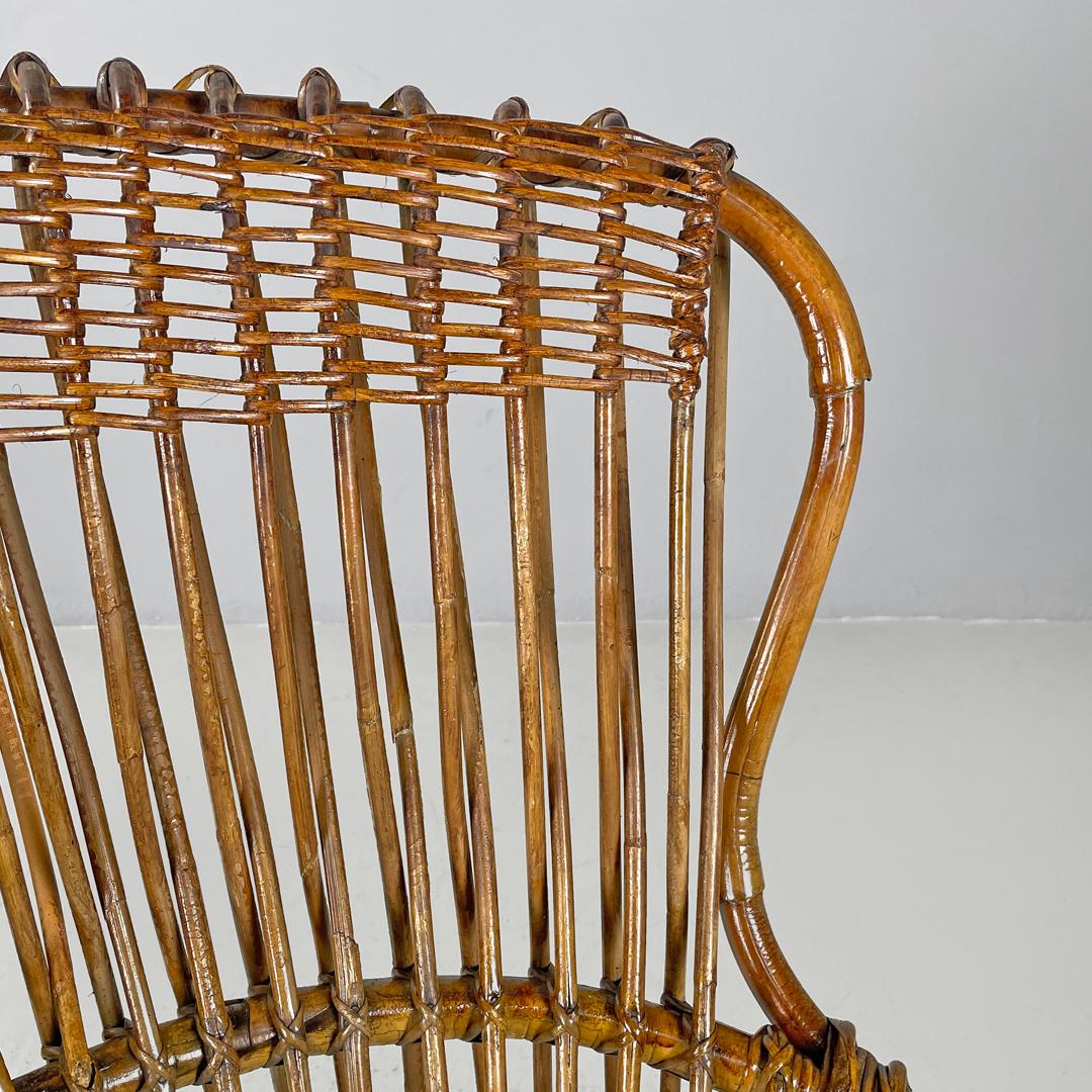 Italian mid-century modern armchair rattan Margherita Albini for Bonacina, 1951 3