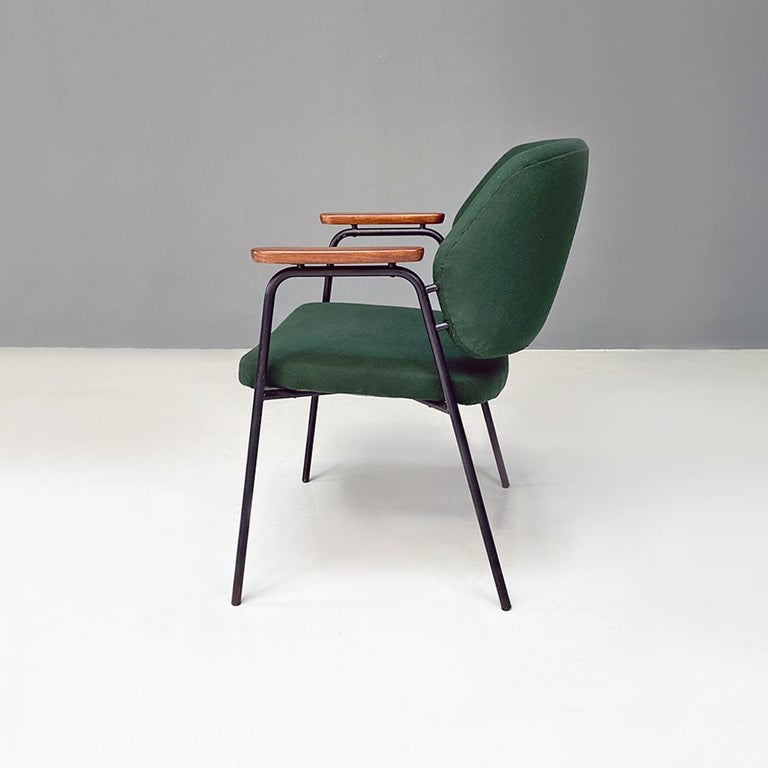 Metal Italian Mid-Century Modern Armchair with Armrests by Walter Knoll, 1960s For Sale