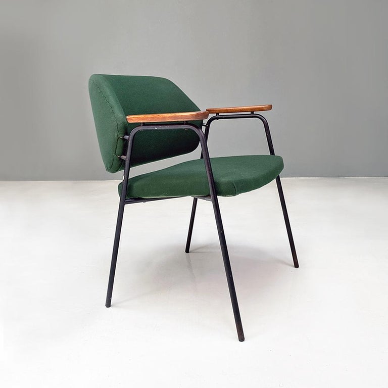 Italian Mid-Century Modern Armchair with Armrests by Walter Knoll, 1960s For Sale 1