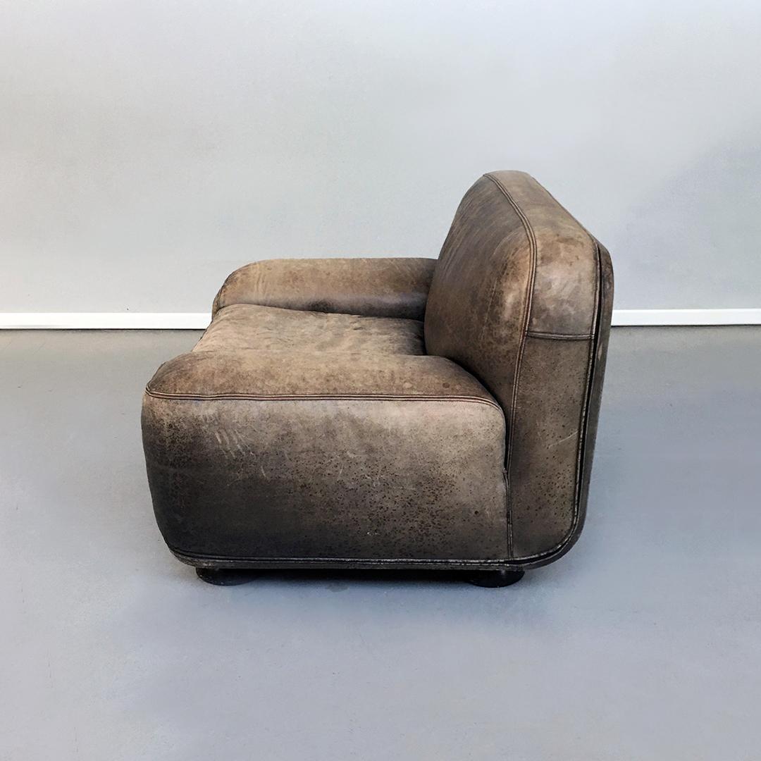 Pelle Poltrone italiane della metà del secolo scorso Altopiano di Franco Poli per Bernini, anni '70 in vendita