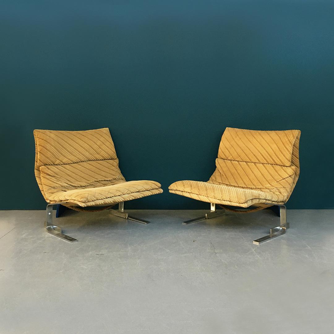 Italian Mid-Century Modern Armchairs by Giovanni Offredi for Saporiti, 1970s In Good Condition In MIlano, IT