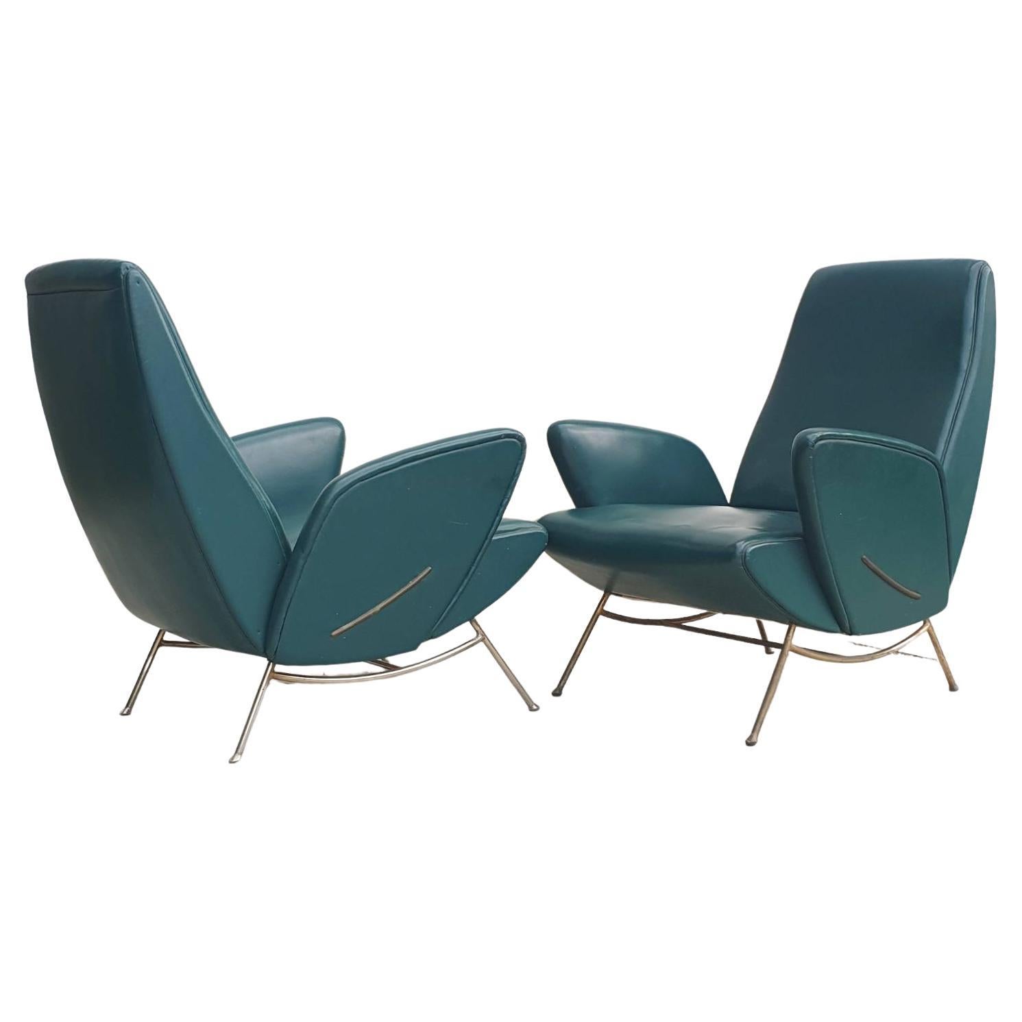 Italian Mid-Century Modern Armchairs by Nino Zoncada, Italy, 1950s, Set of 2 For Sale