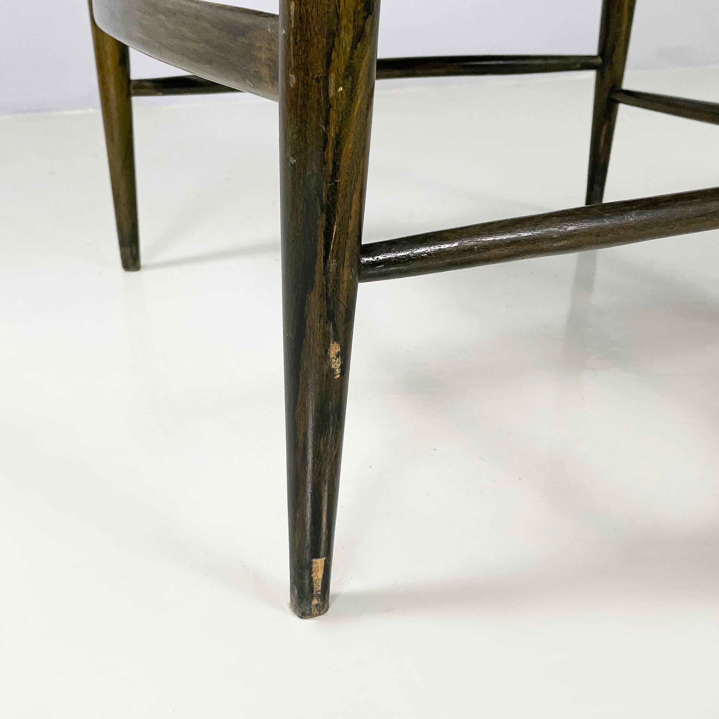 Italian mid-century modern armchairs in green wood and straw, 1930s For Sale 10