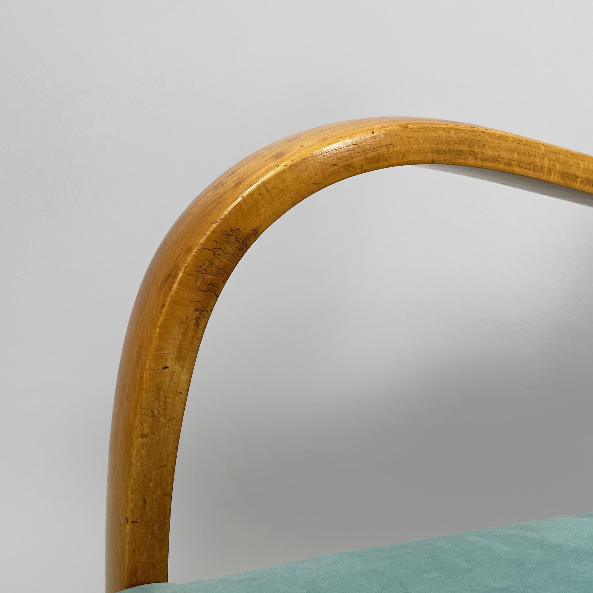 Italian mid-century modern armchairs in light blue and wood, 1950s in vendita 4