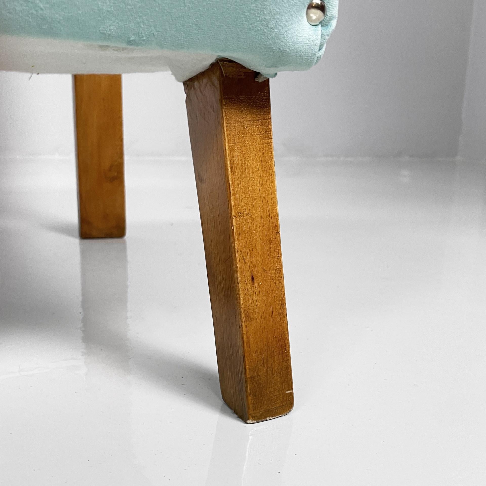 Italian mid-century modern armchairs in light blue and wood, 1950s in vendita 9