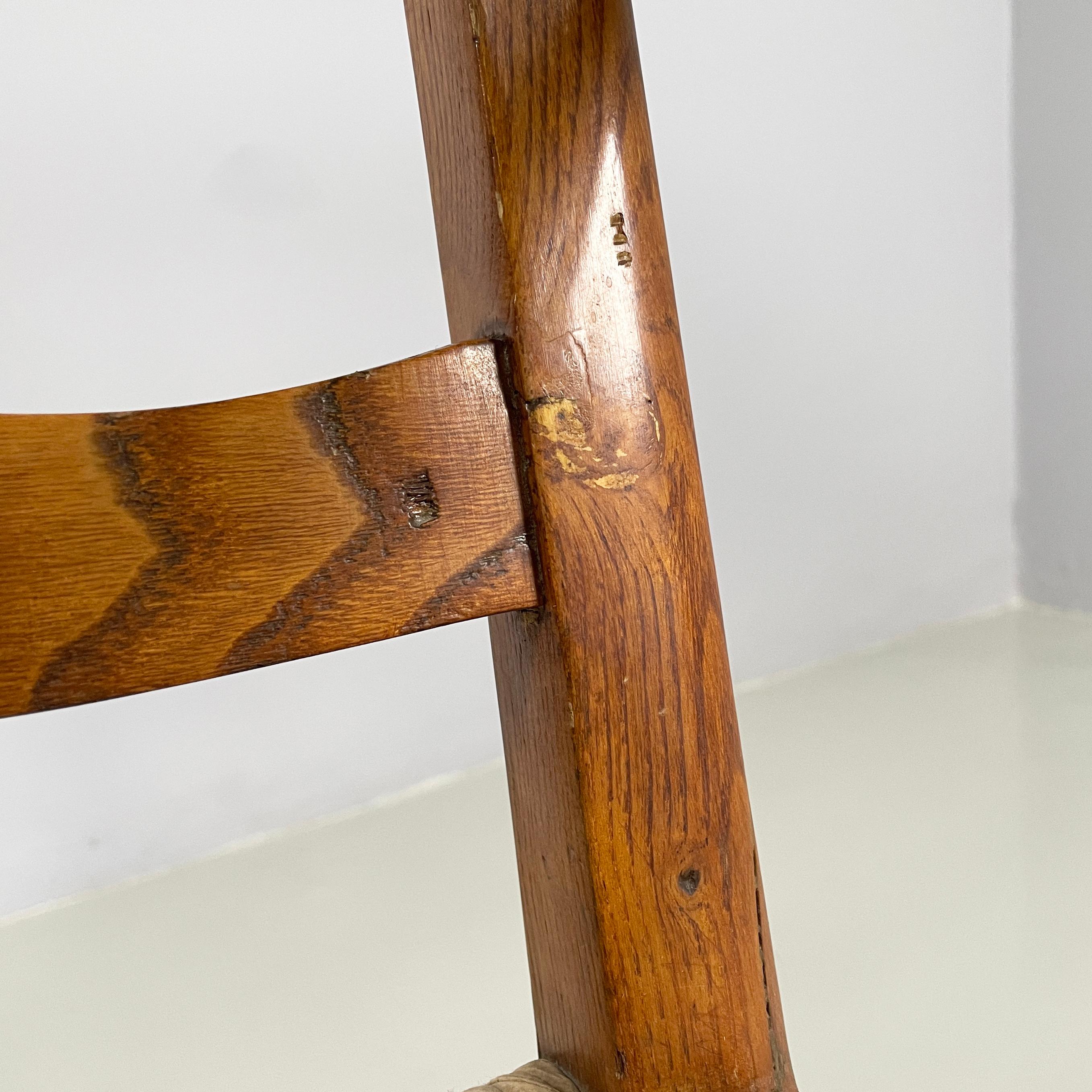 Italian mid-century modern Armchairs in woven straw and wood, 1940s For Sale 2