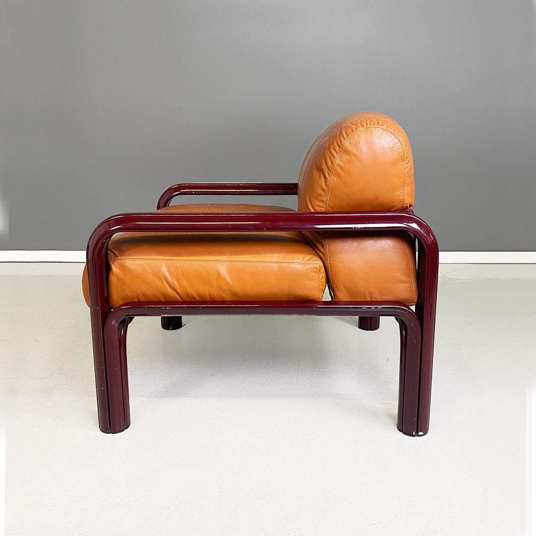Leather Italian Mid-Century Modern Armchairs Mod. 54-S1 by Gae Aulenti for Knoll, 1977 For Sale