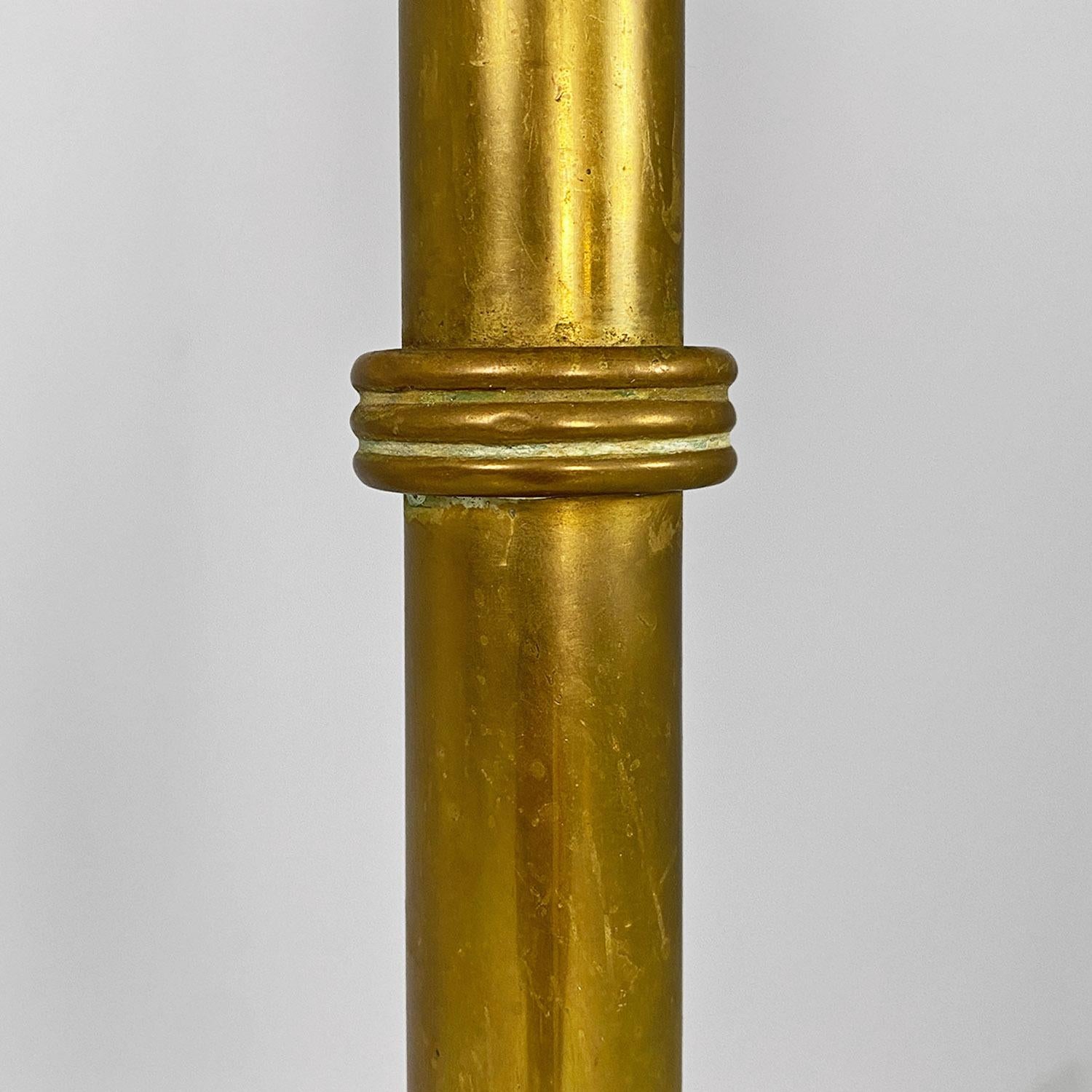 Lampada da terra italiana di metà secolo, stile art déco, interamente in ottone, anni '40 in vendita 4