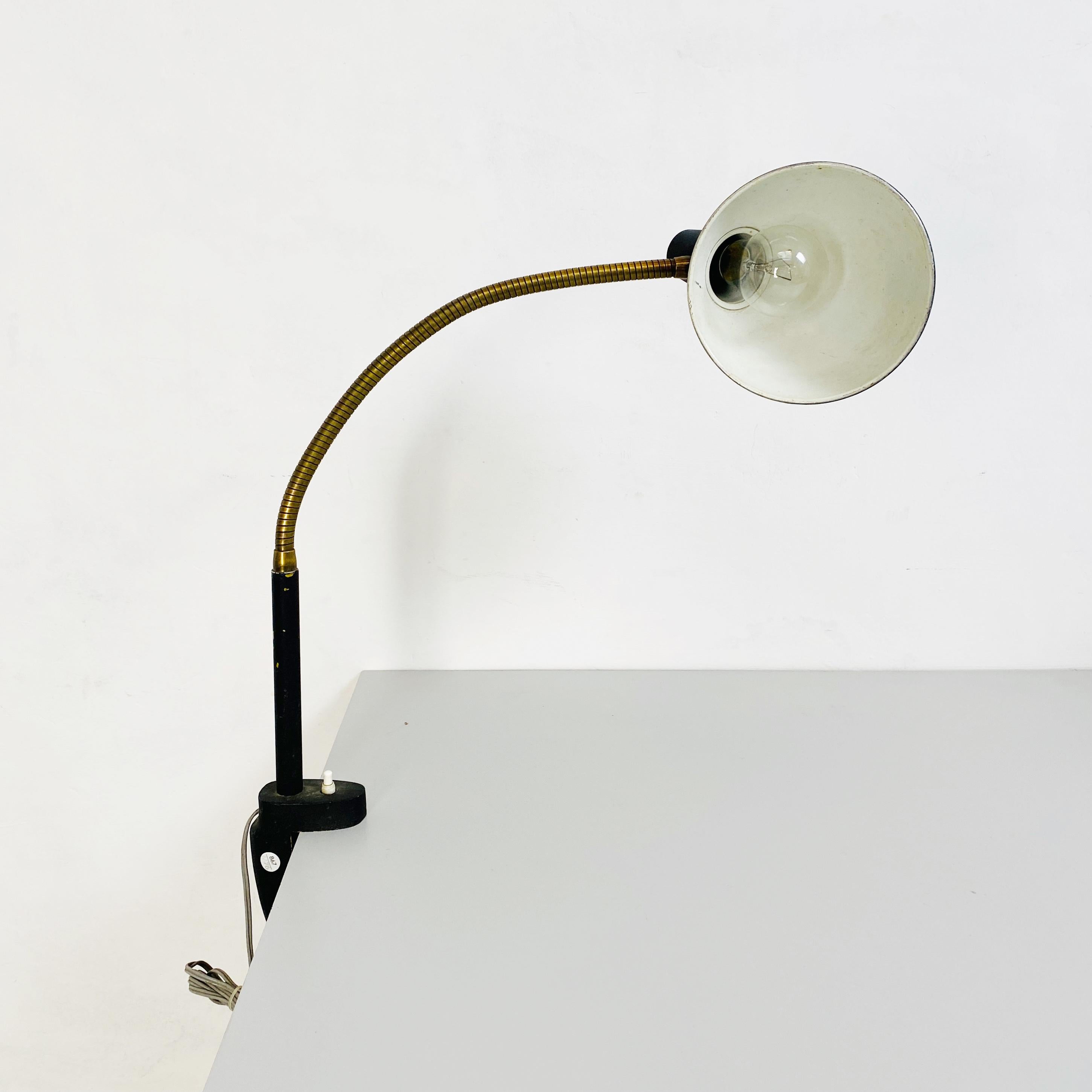 Metal Italian Mid-Century Modern Articulated Table Lamp with Clamp-on, 1970s For Sale