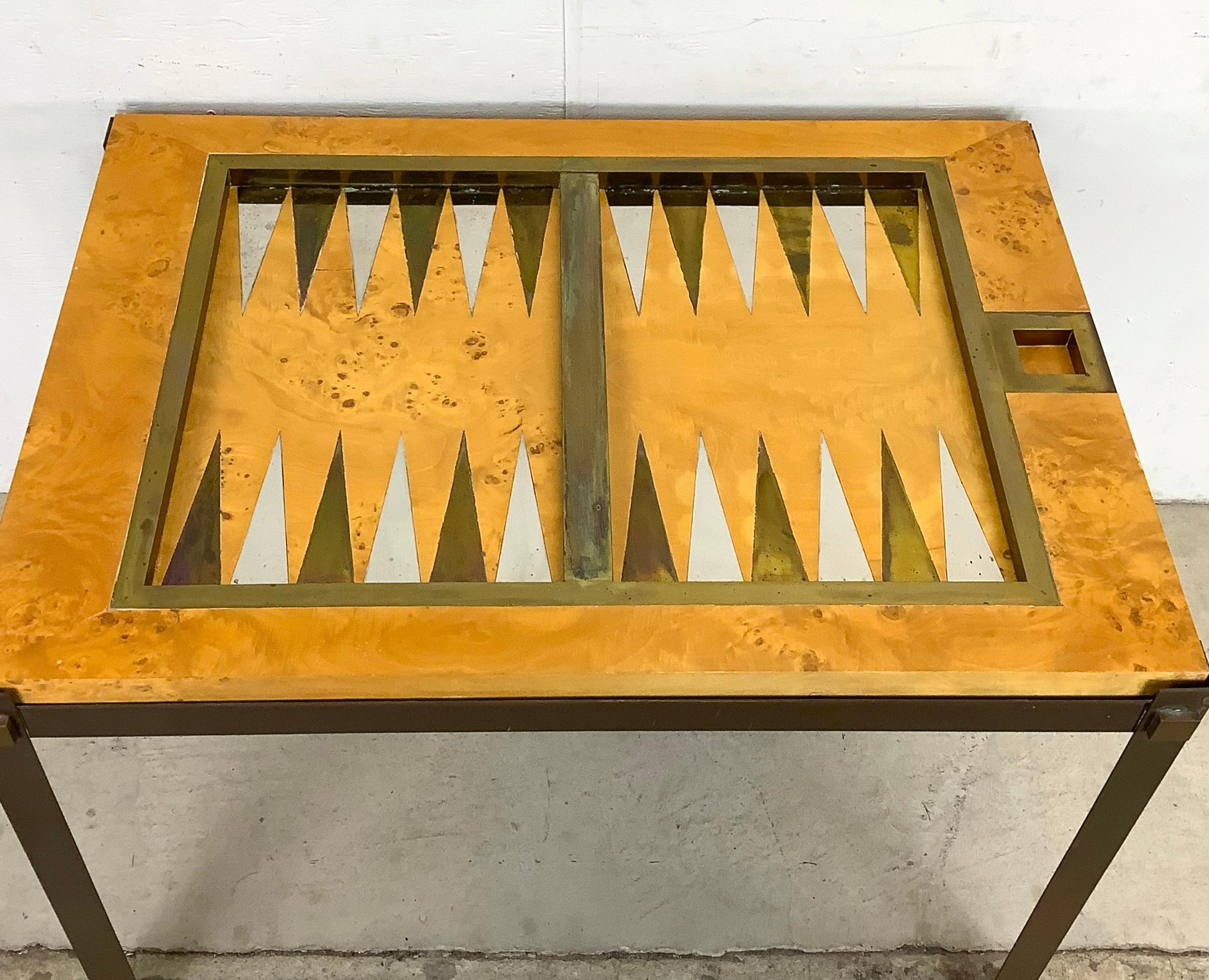 Italian Mid-Century Modern Backgammon Table: Tommaso Barbi, Signed 14