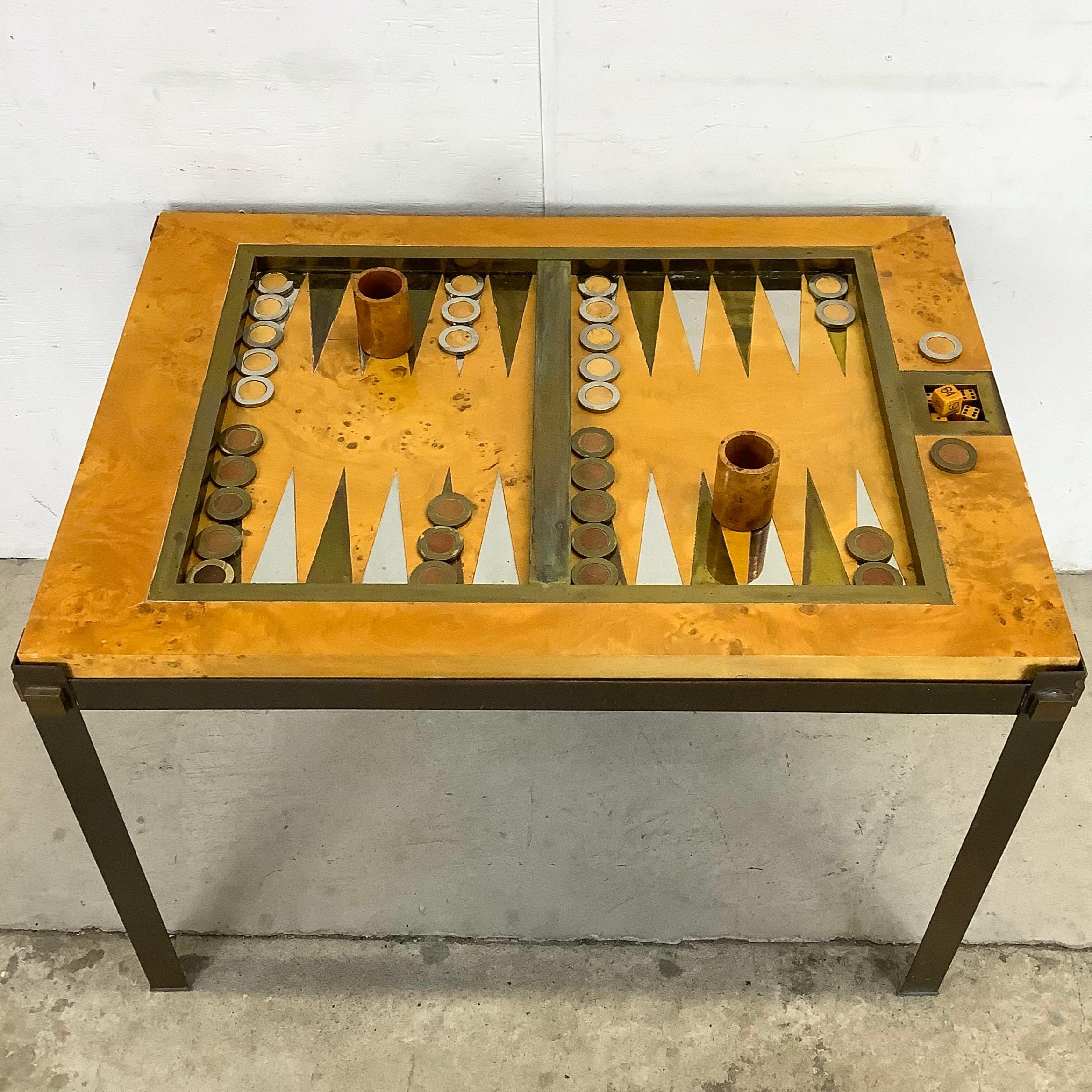 Other Italian Mid-Century Modern Backgammon Table: Tommaso Barbi, Signed