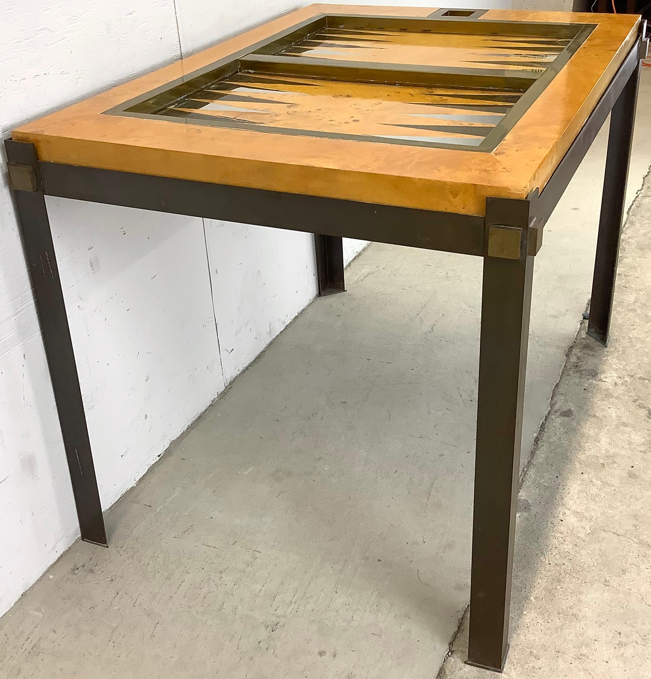 Italian Mid-Century Modern Backgammon Table: Tommaso Barbi, Signed In Good Condition In Trenton, NJ
