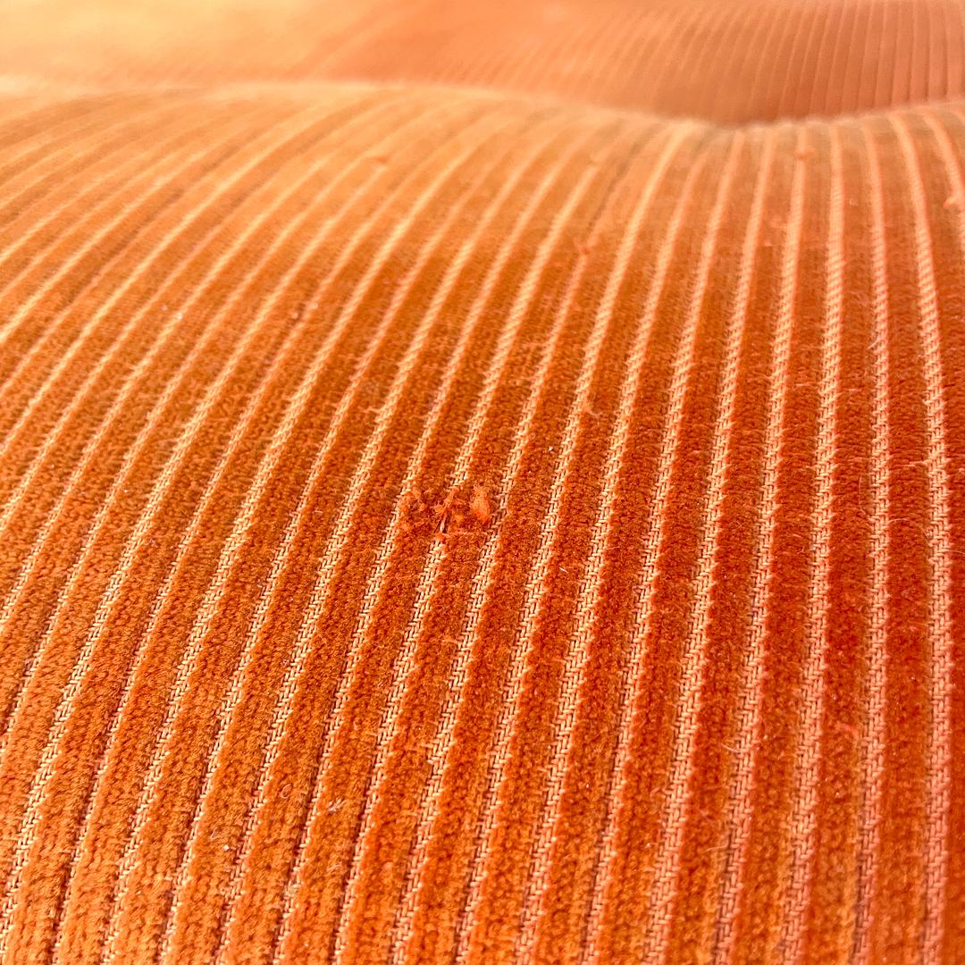 Sillones modernos italianos de bambú cojines naranja Tito Agnoli para Bonacina, años 70 en venta 7