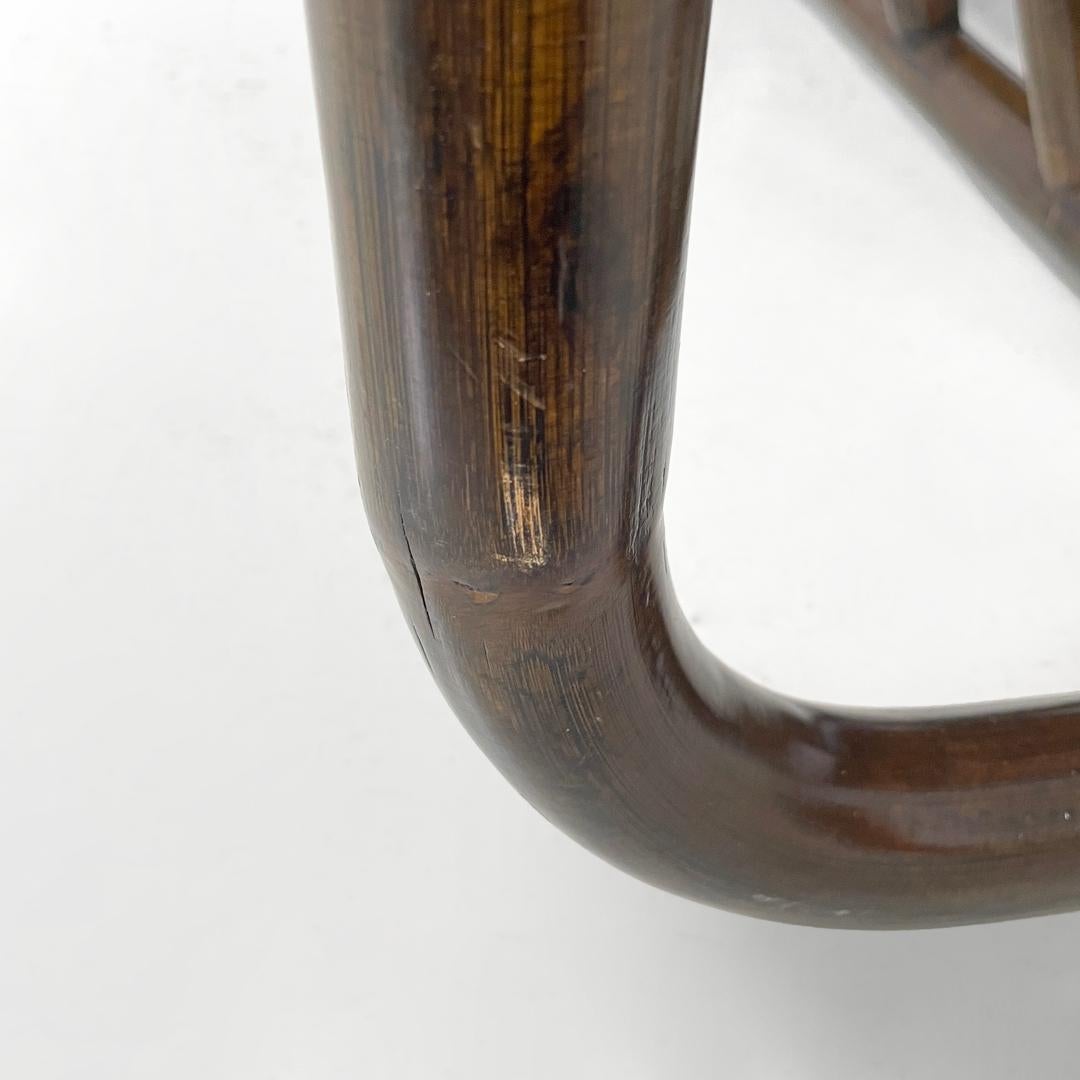 Sillones modernos italianos de bambú cojines naranja Tito Agnoli para Bonacina, años 70 en venta 11