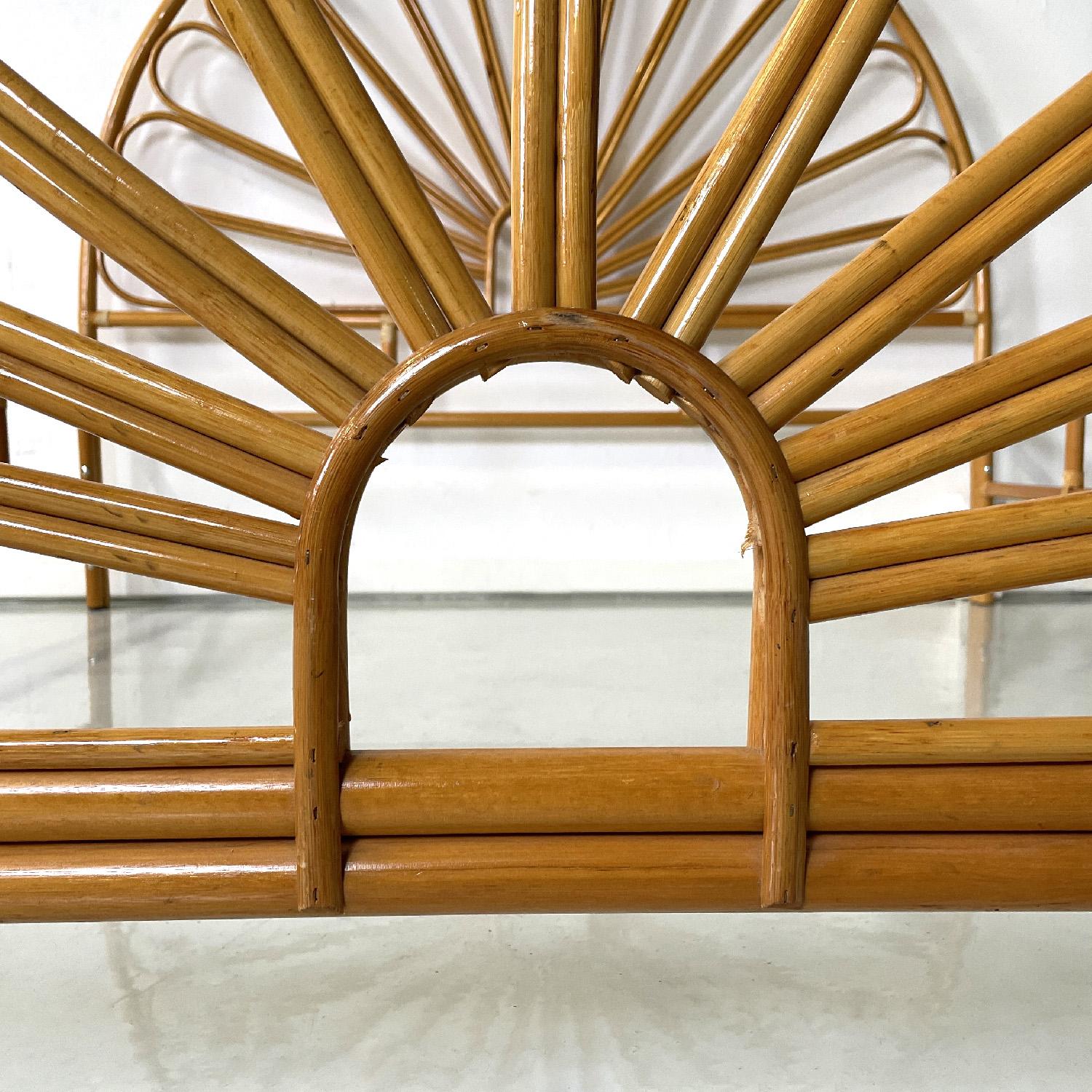 Italienisches Bambus-Doppelbett aus der Mitte des Jahrhunderts mit Dekorationen, 1950er Jahre im Angebot 6
