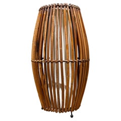 Lampada da tavolo in bambù e rattan Franco Albini Attr.
