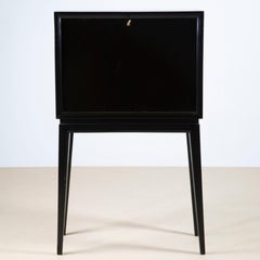 Italian Mid-Century Modern Bar Cabinet in Ebonized Wood, Italy, 1950s