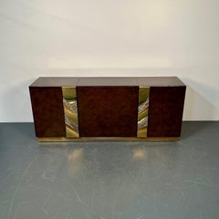 Italian Mid-Century Modern Bar / Entertainment Cabinet, Aldo Tura Style, Lacquer