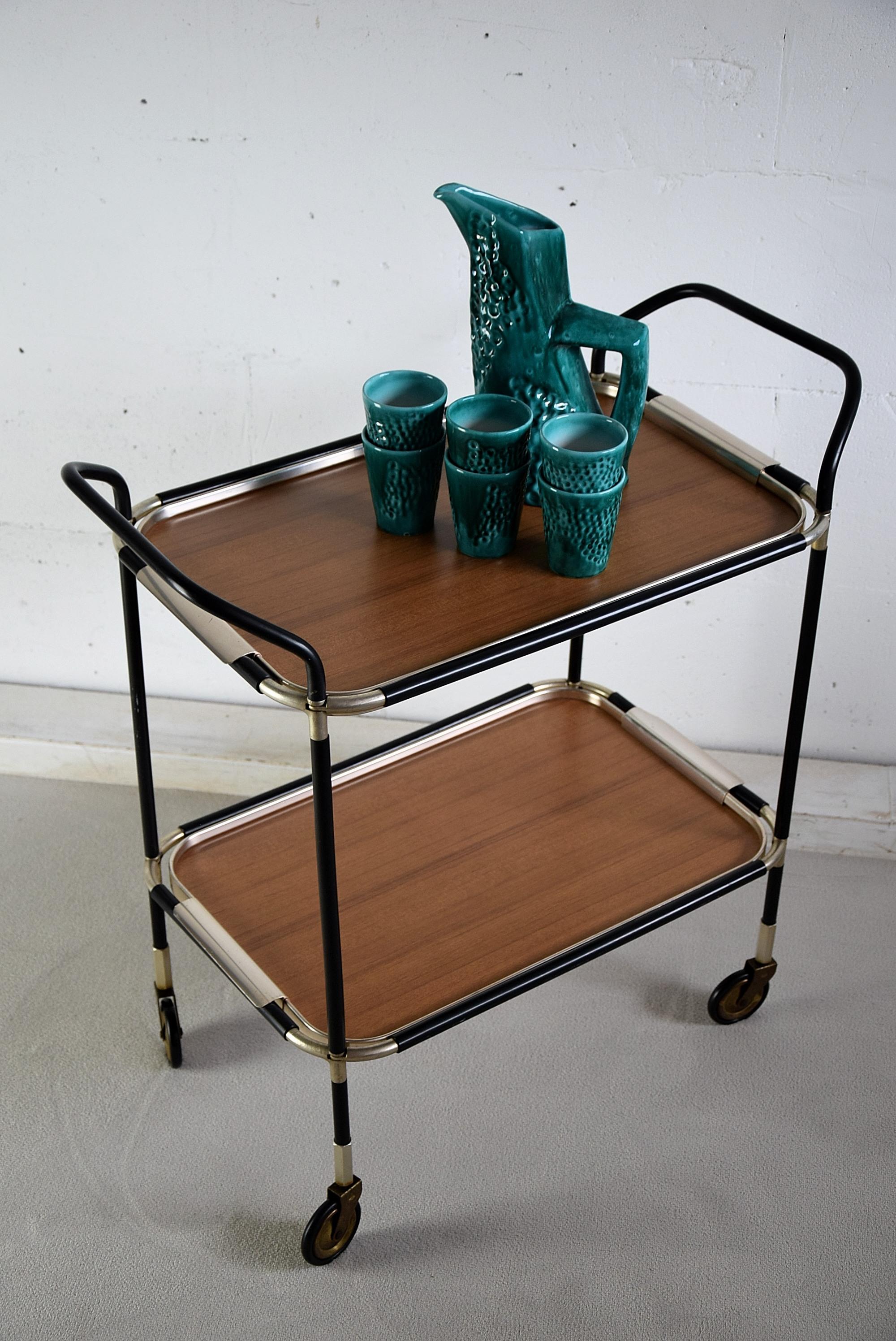 Italian Mid-Century Modern Bar Trolley 3