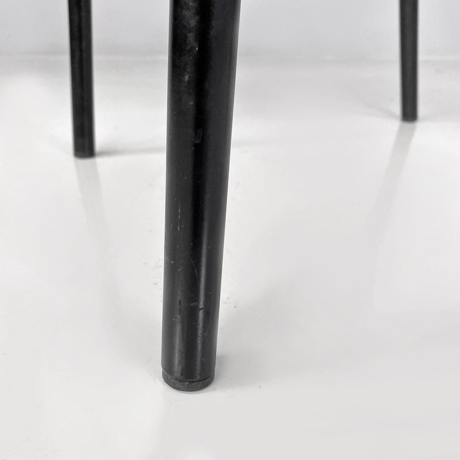 Italian mid-century modern beech and black tubolar metal school chairs, 1960s For Sale 8