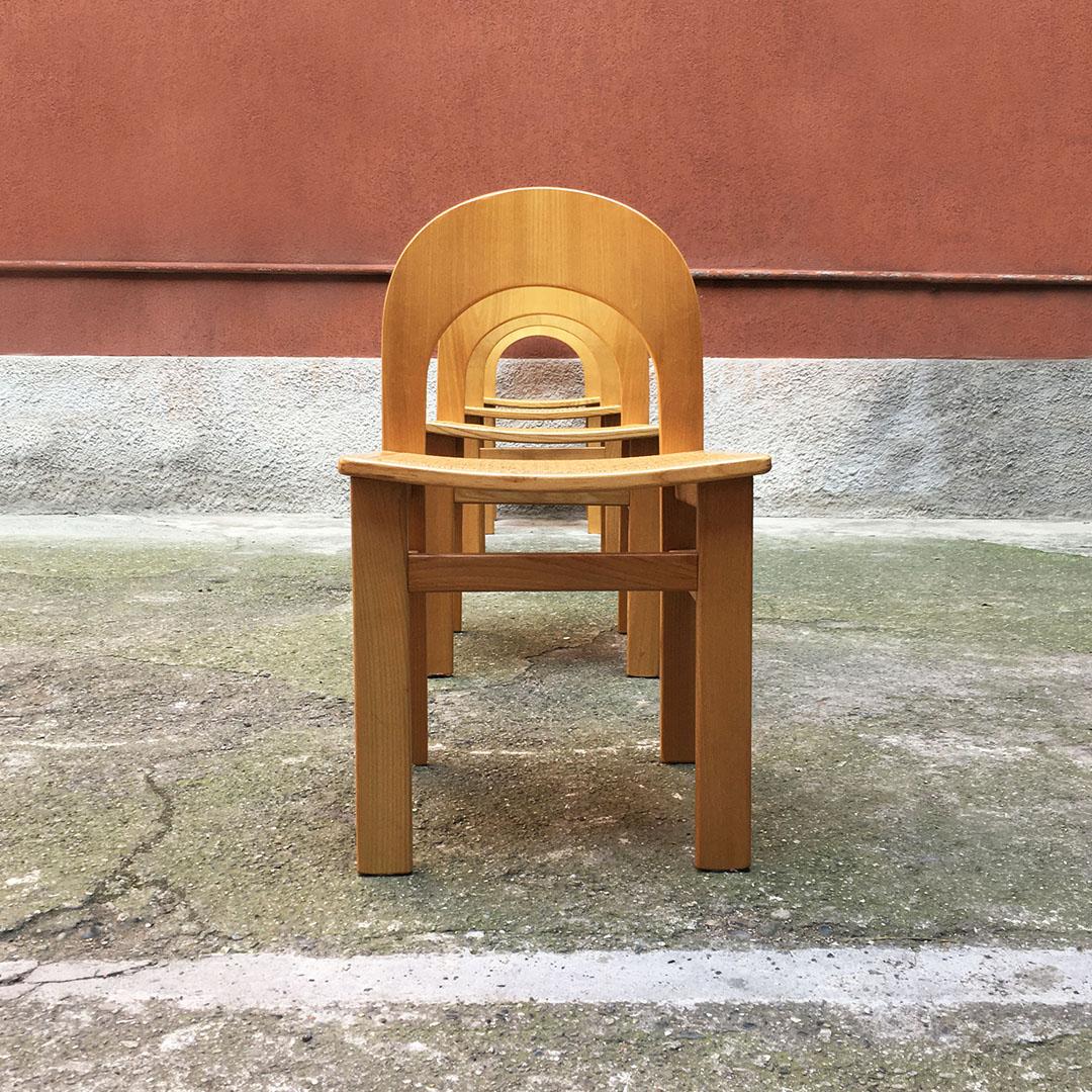 Italian Mid-Century Modern Beech Chairs with Vienna Straw, 1980s 7